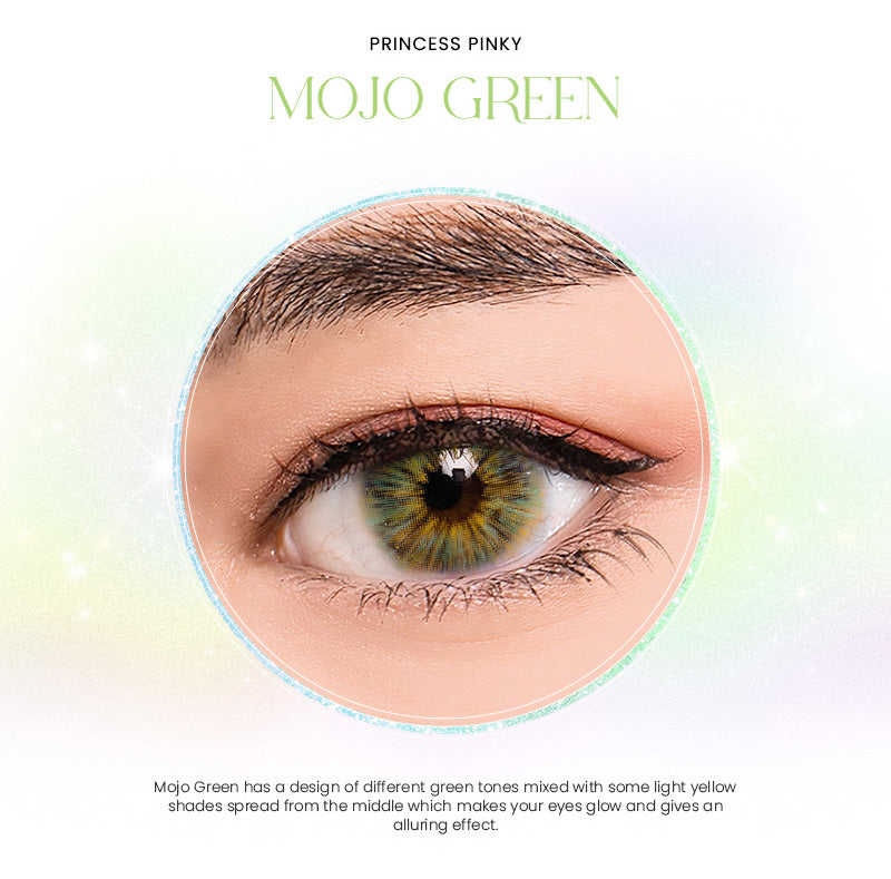 Princess Pinky Mojo Green with different green tones mixed with some light yellow shades