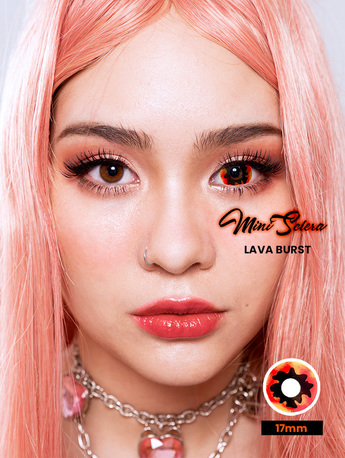 Volcano Eruption inspired mini sclera eyes contacts