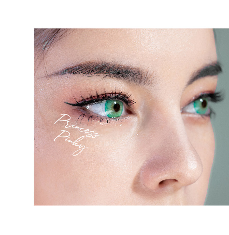 achieve fierce green eyes with Princess Pinky Persona colored contact lenses