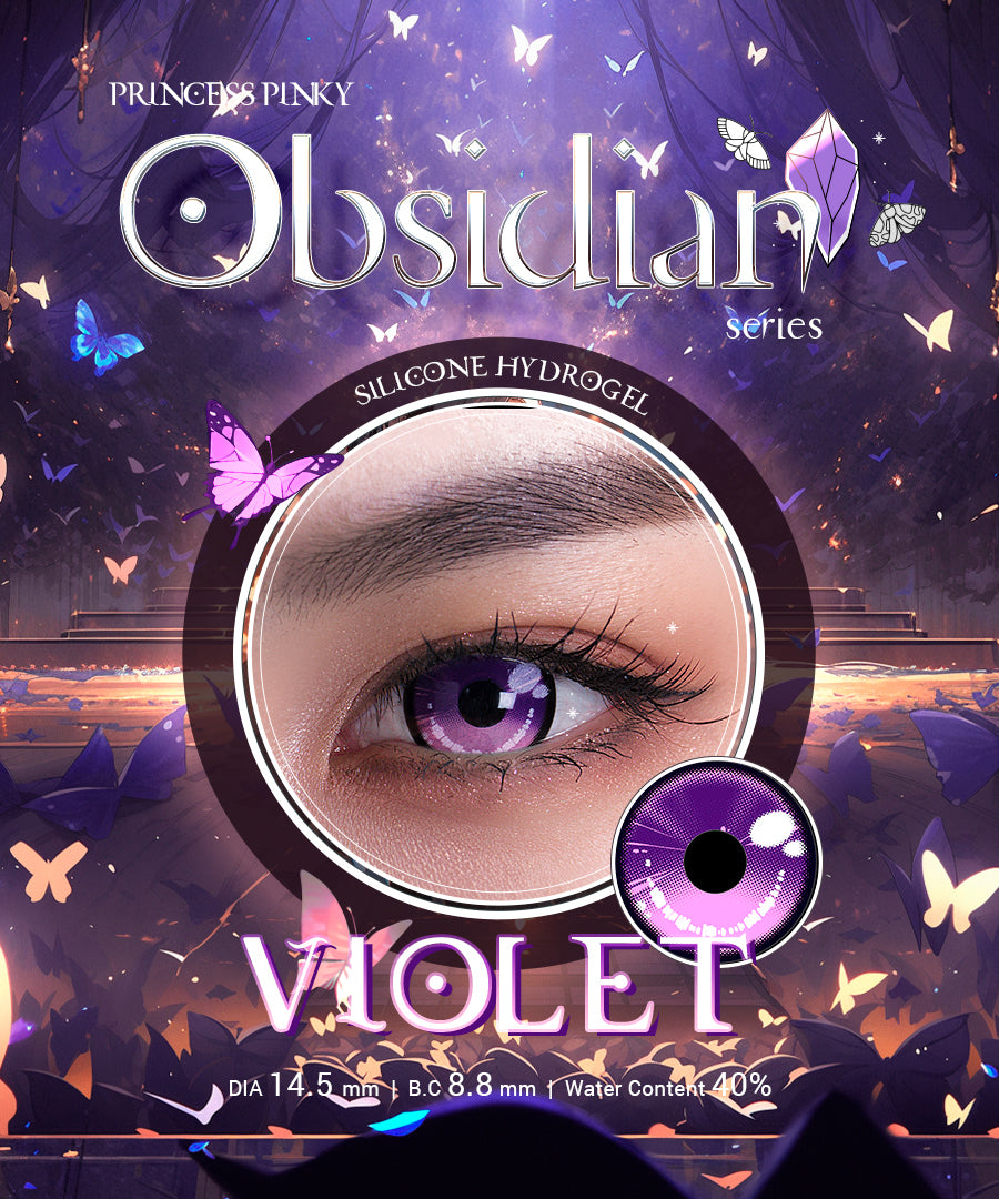 princess pinky obsidian violet colored contacts for cosplay