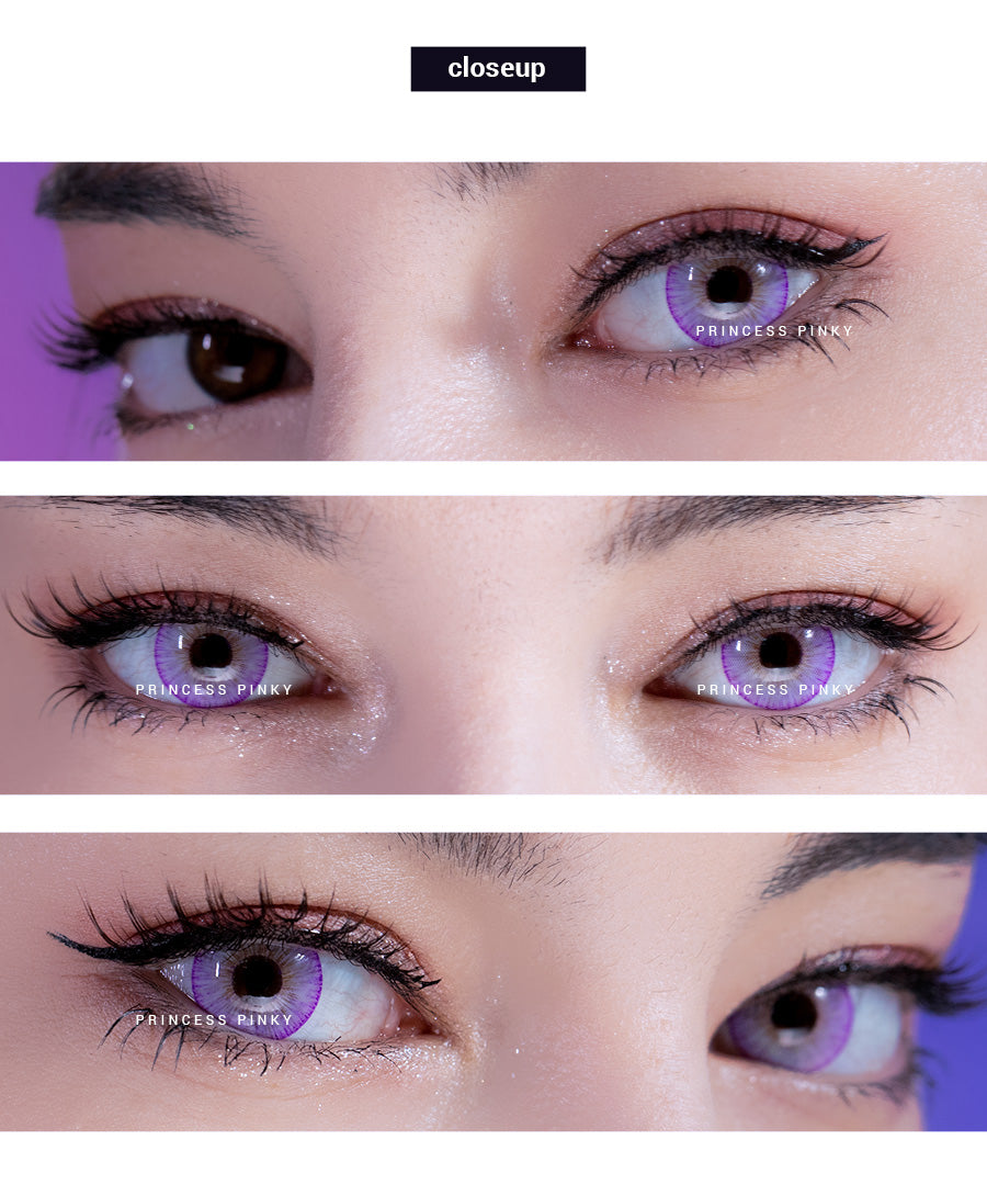Before and After Amazing Eye Transformation with Princess Pinky Persona Colored contact lenses