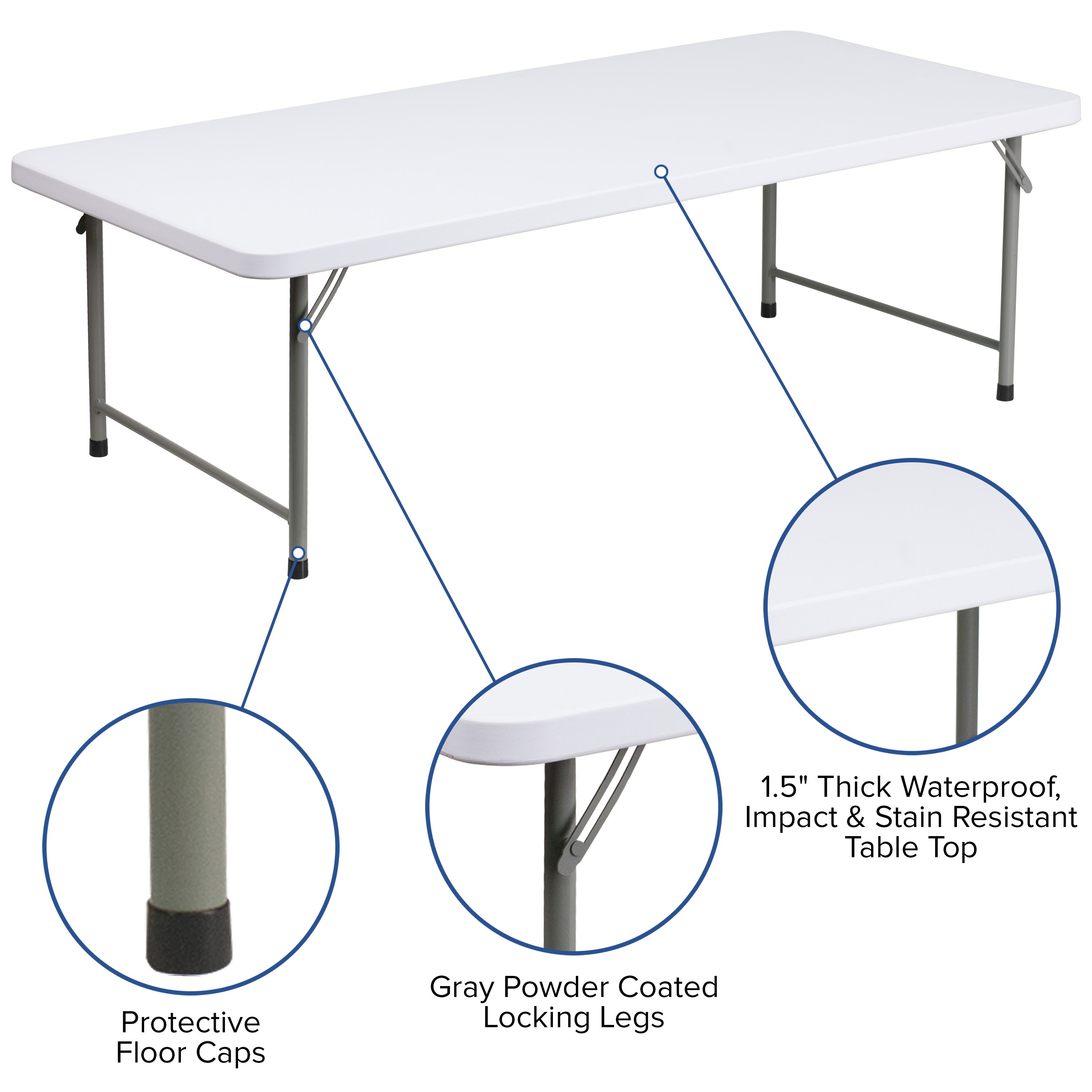 4.93-Foot Kids Plastic Folding Table