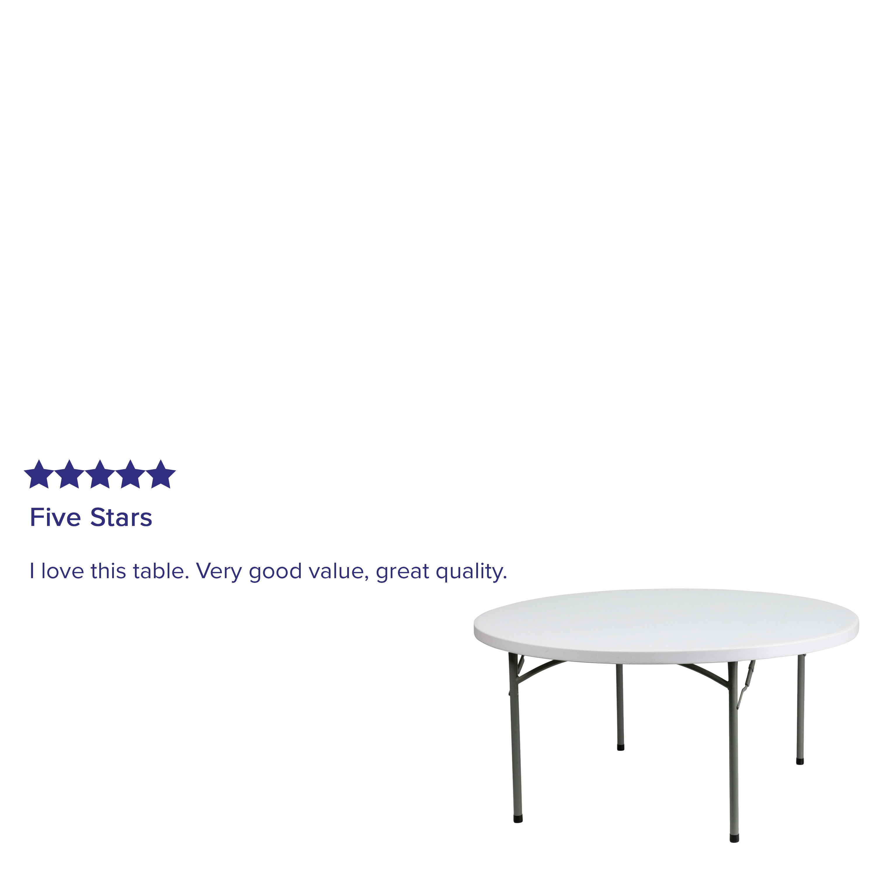 5-Foot Round Plastic Folding Table