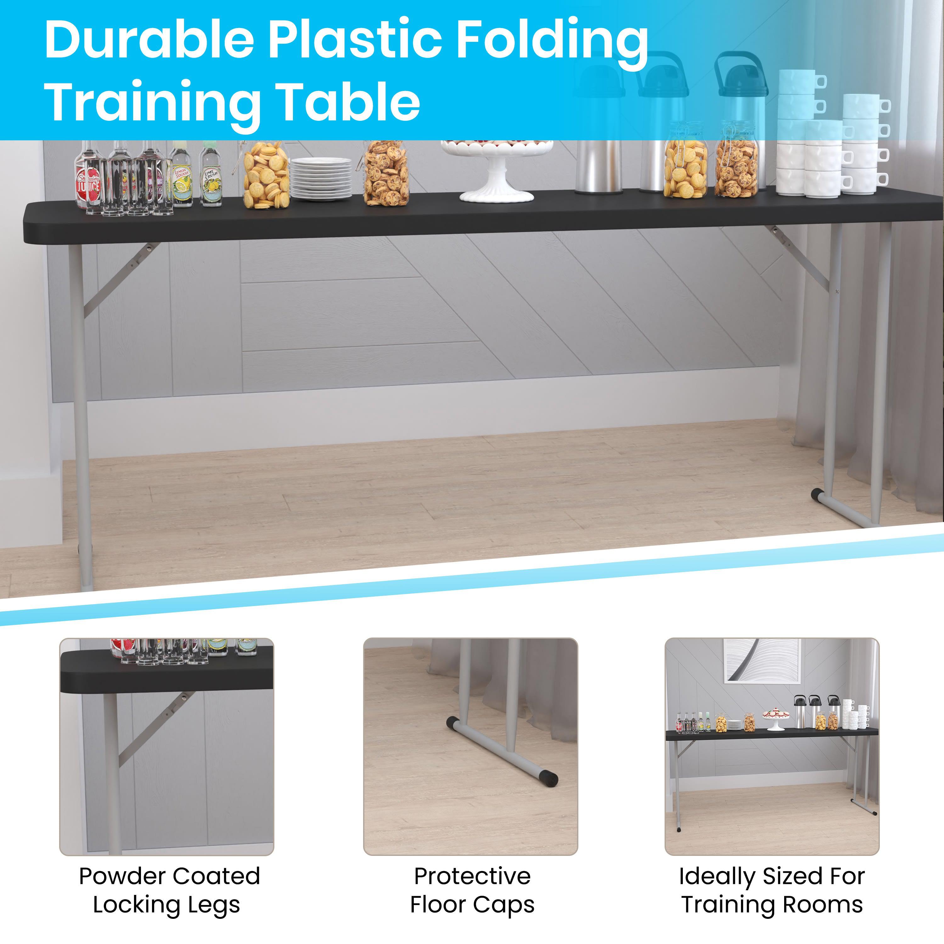 6-Foot Plastic Folding Training Table