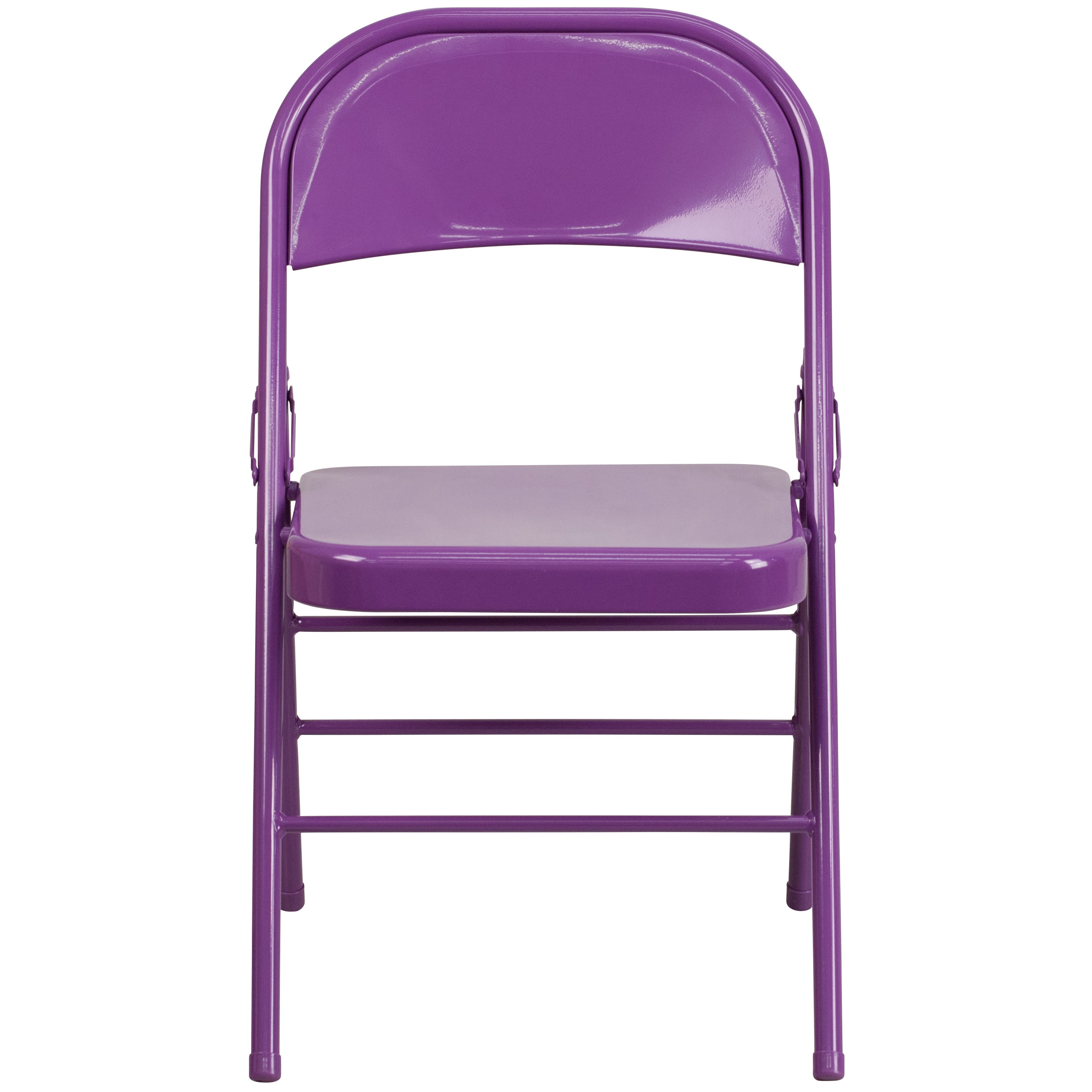 Triple-Braced Double-Hinged Metal Folding Chair