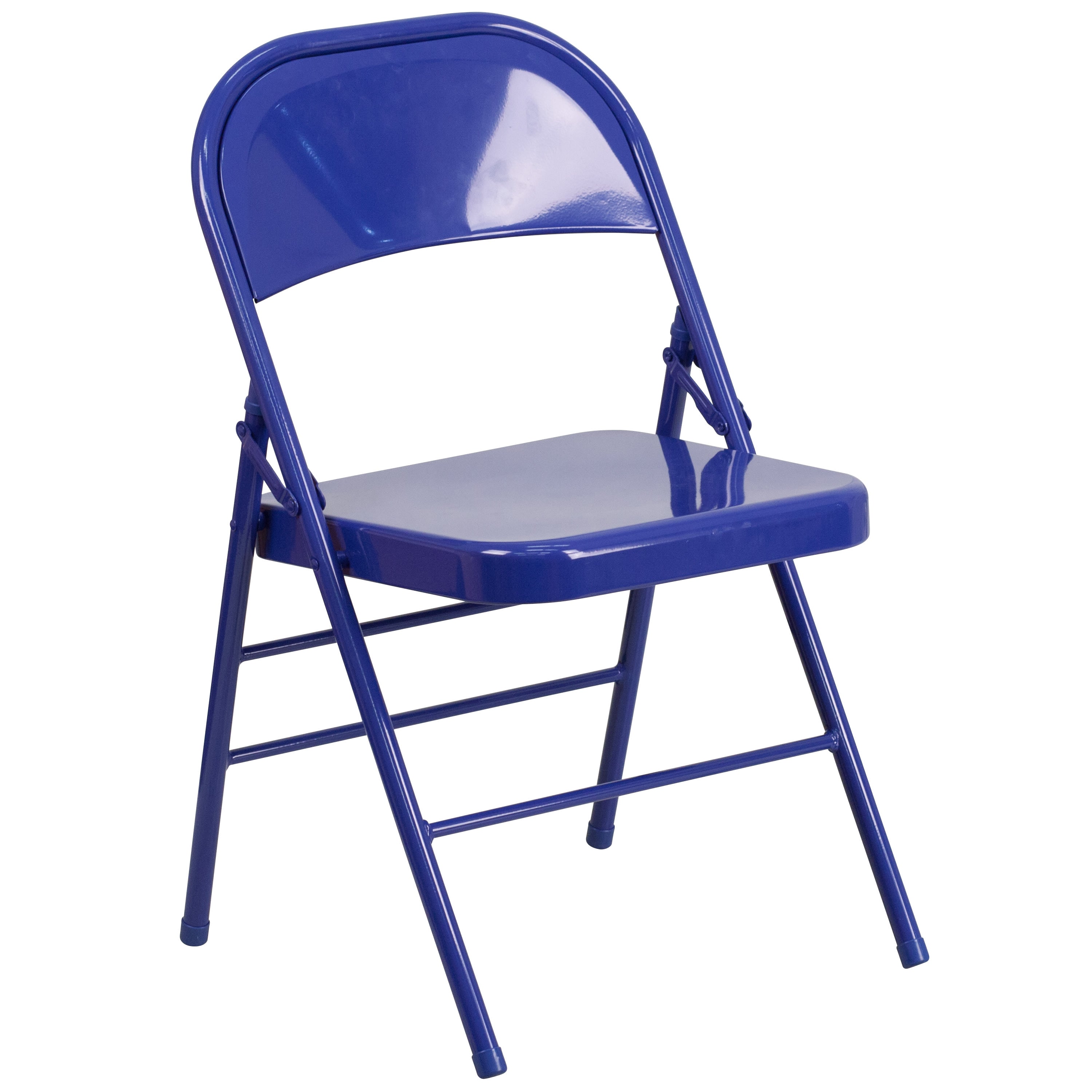 Triple-Braced Double-Hinged Metal Folding Chair