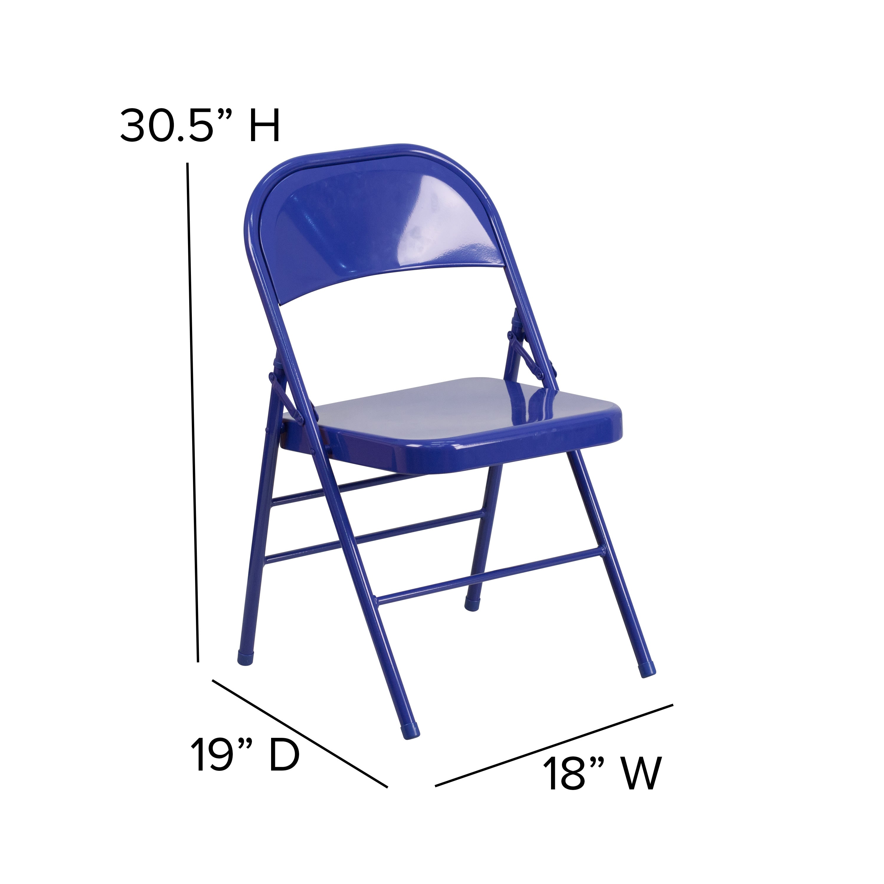 Triple-Braced Double-Hinged Metal Folding Chair