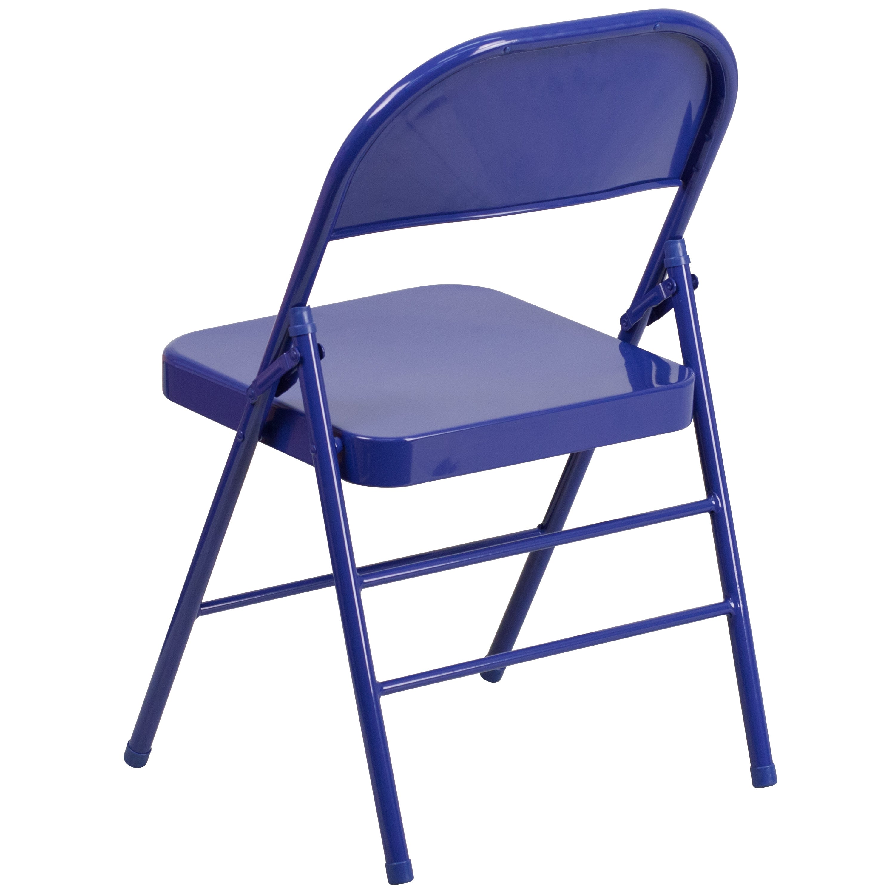 Triple-Braced Double-Hinged Metal Folding Chair