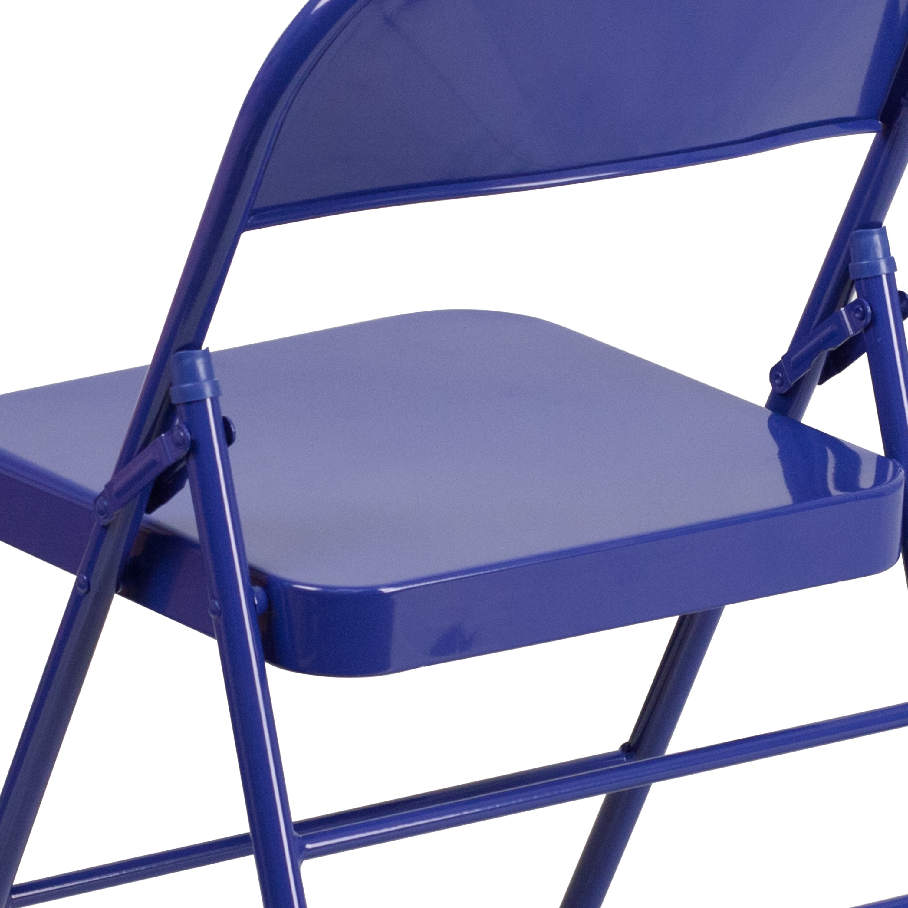 Triple-Braced Double-Hinged Metal Folding Chair