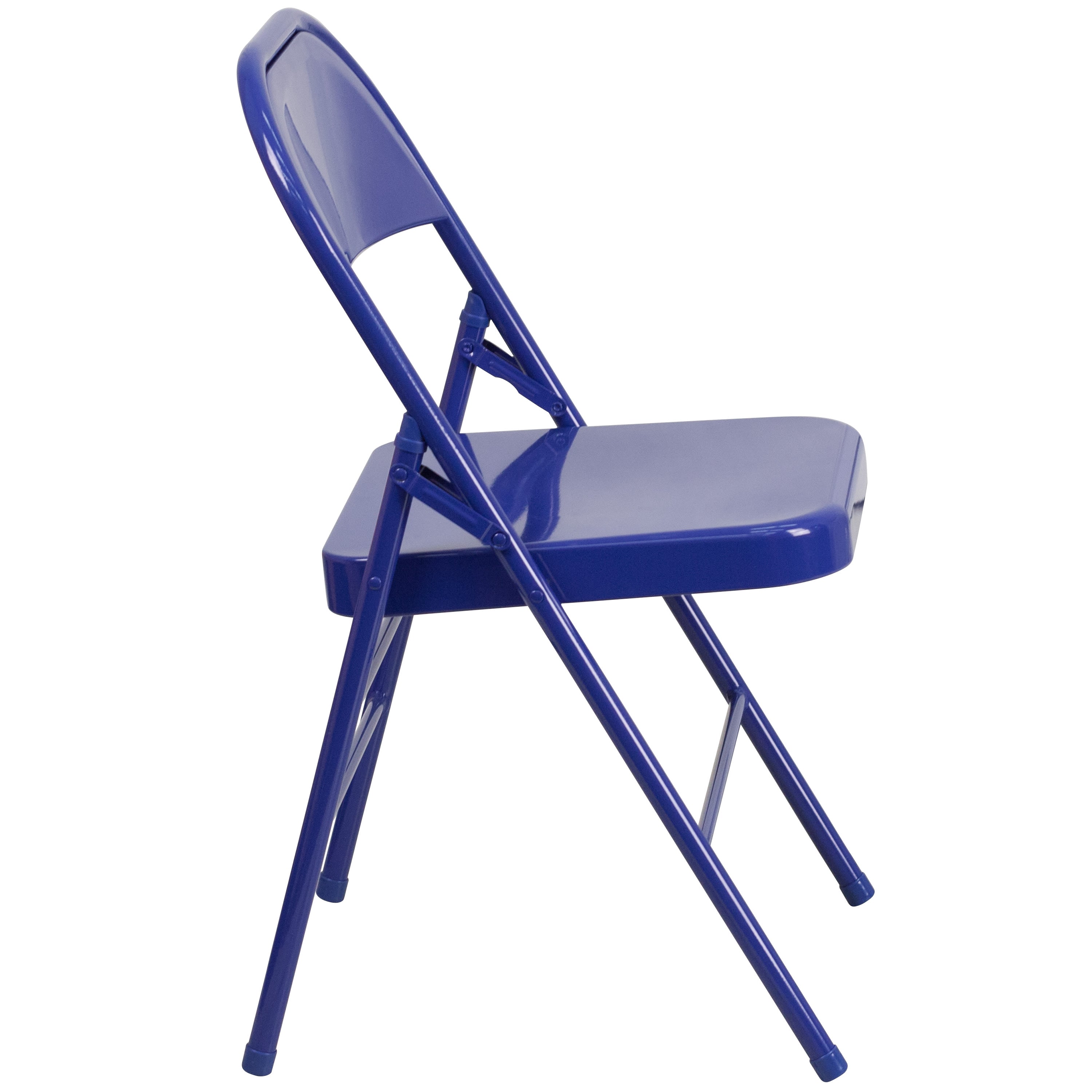 Triple-Braced Double-Hinged Metal Folding Chair