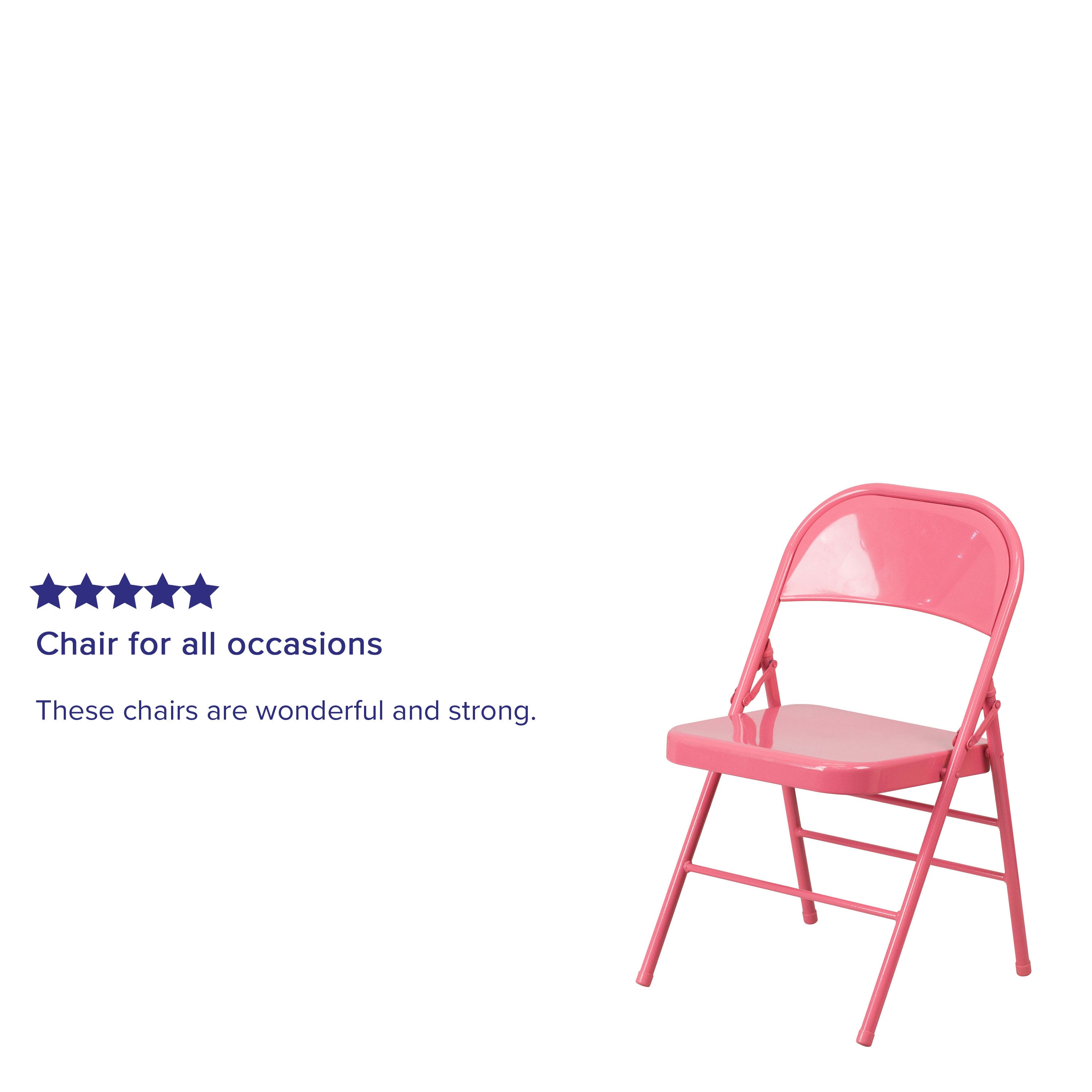 Triple-Braced Double-Hinged Metal Folding Chair