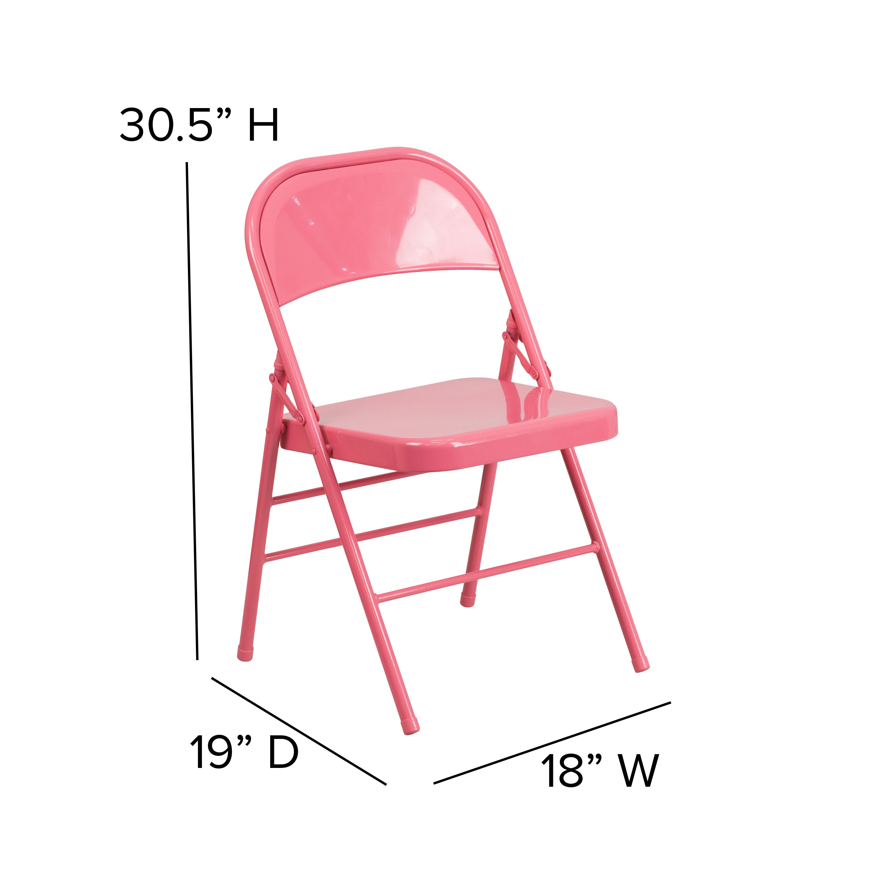 Triple-Braced Double-Hinged Metal Folding Chair