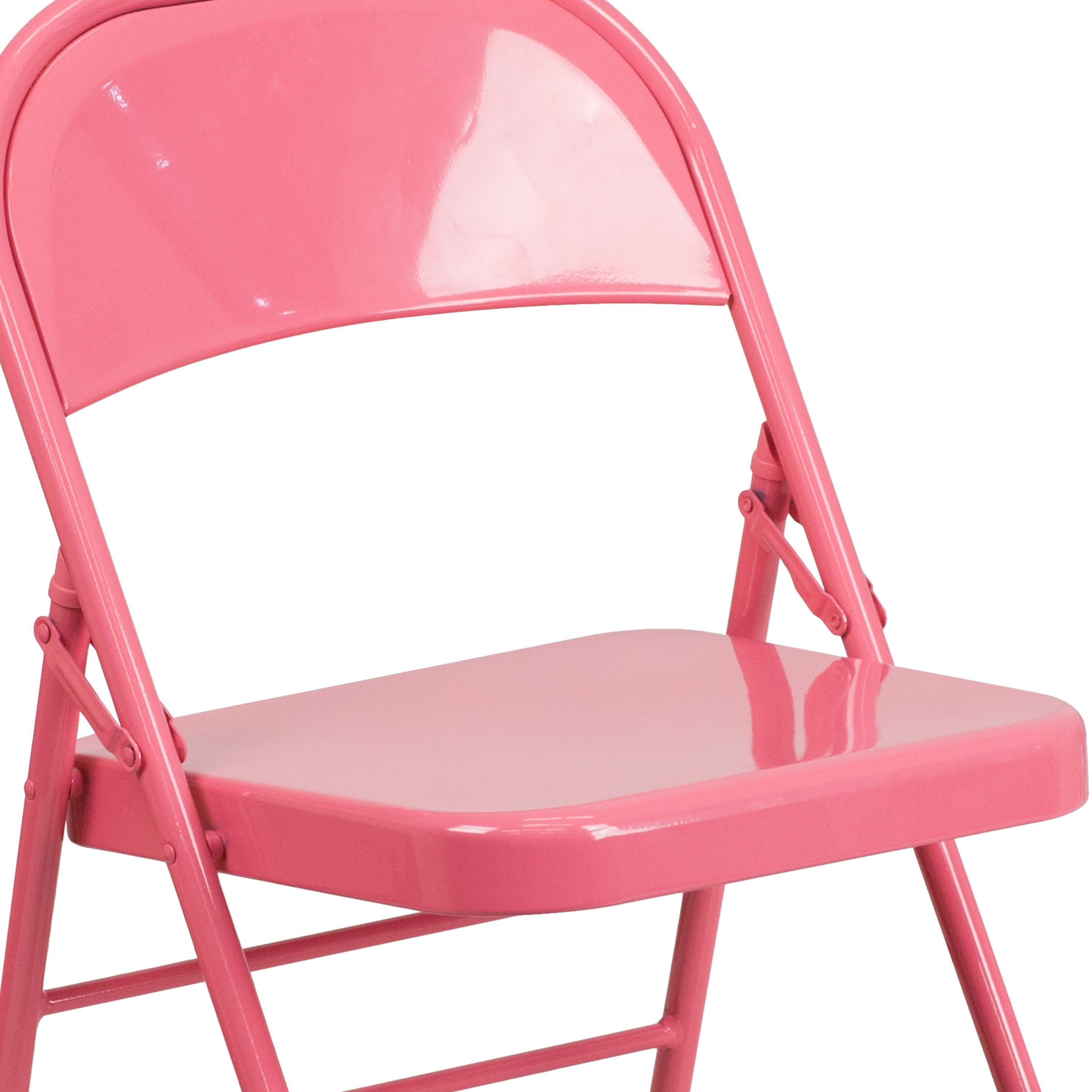 Triple-Braced Double-Hinged Metal Folding Chair