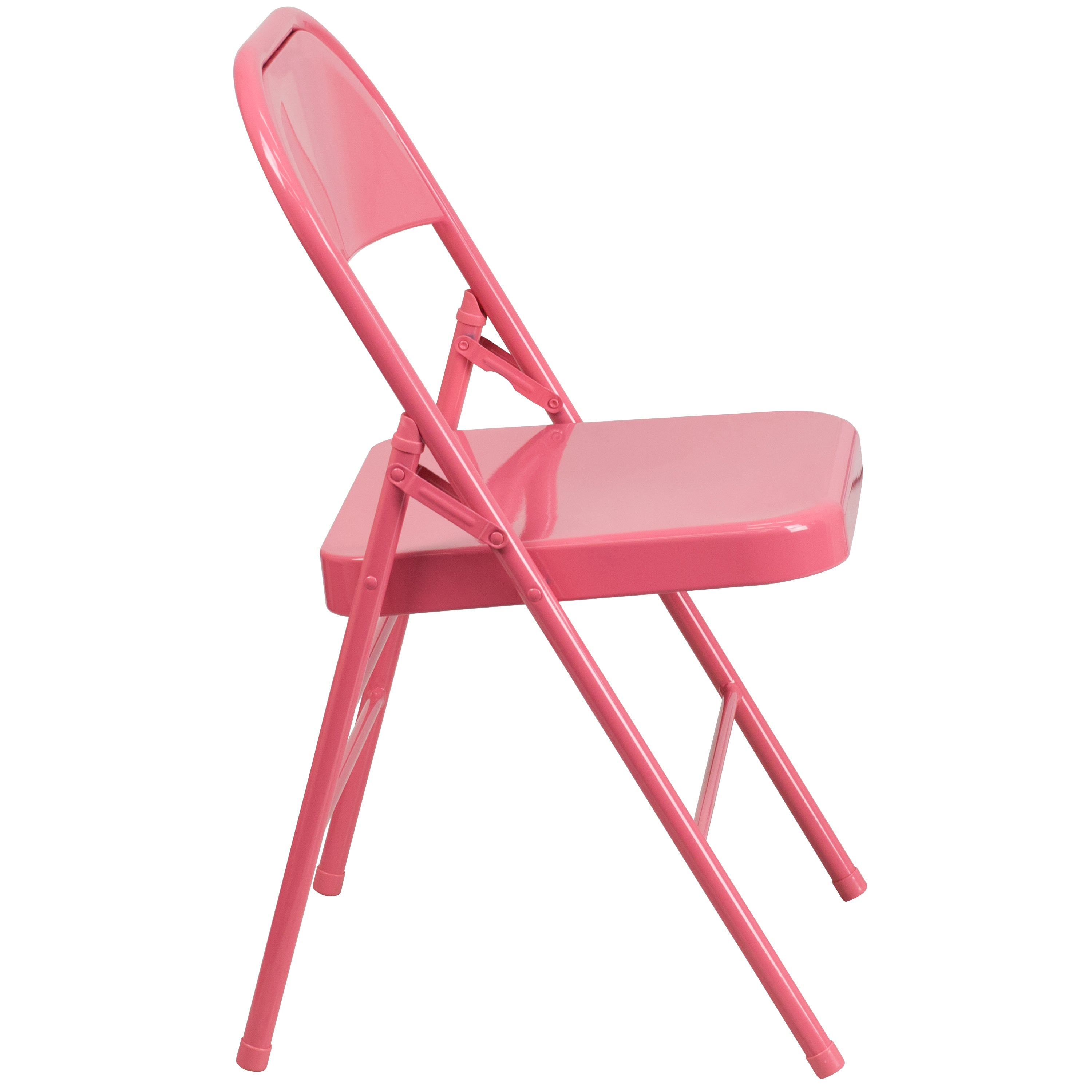 Triple-Braced Double-Hinged Metal Folding Chair