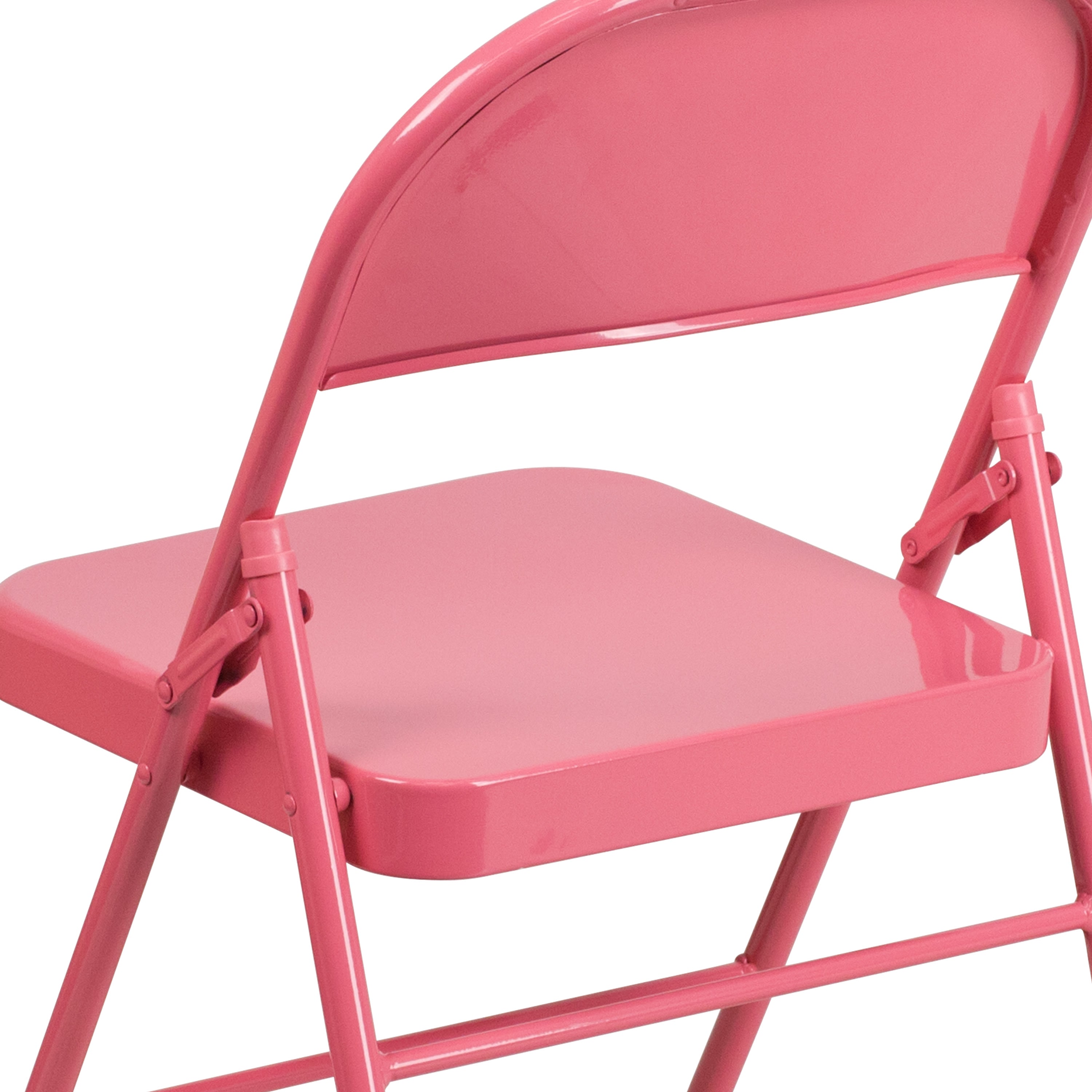 Triple-Braced Double-Hinged Metal Folding Chair
