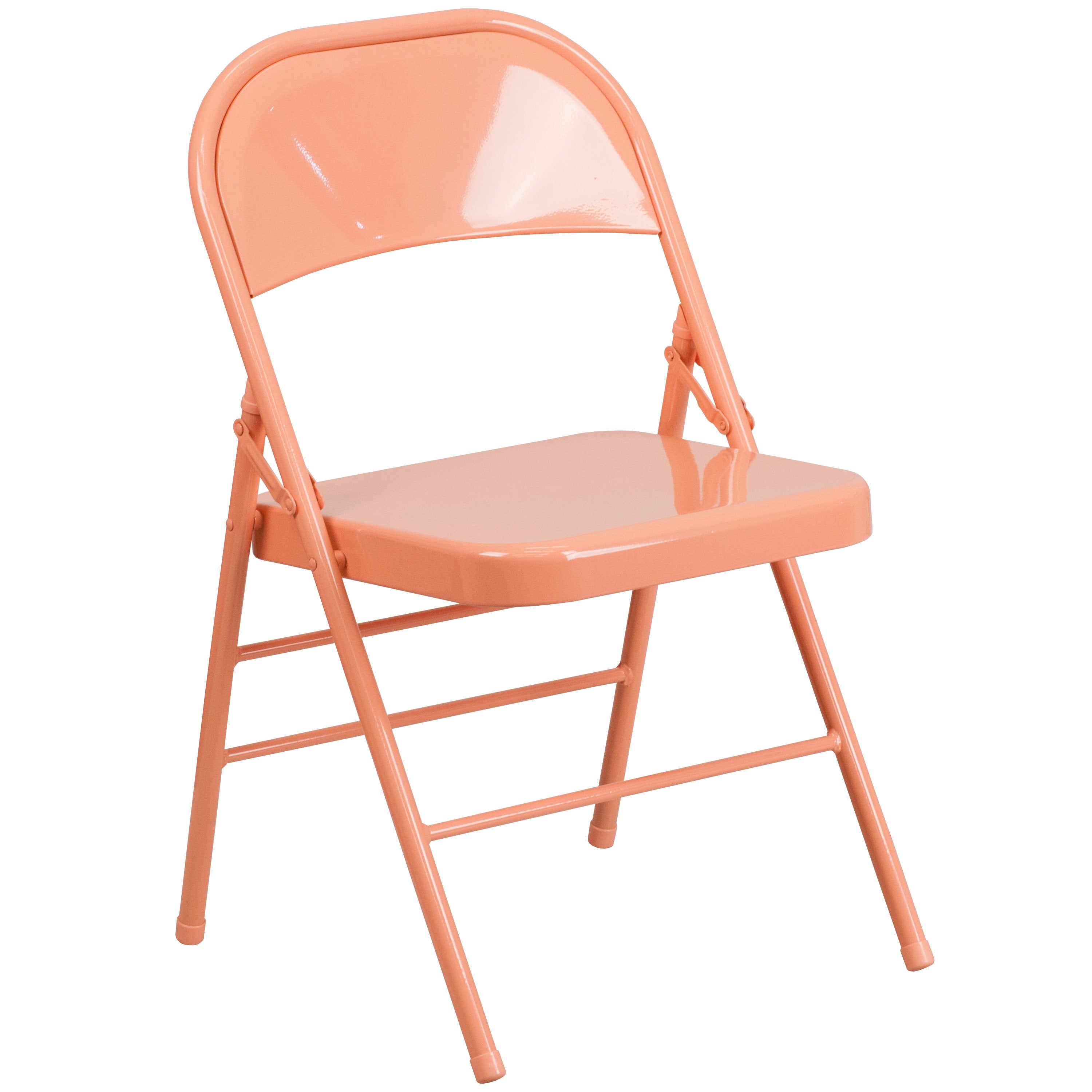 Triple-Braced Double-Hinged Metal Folding Chair