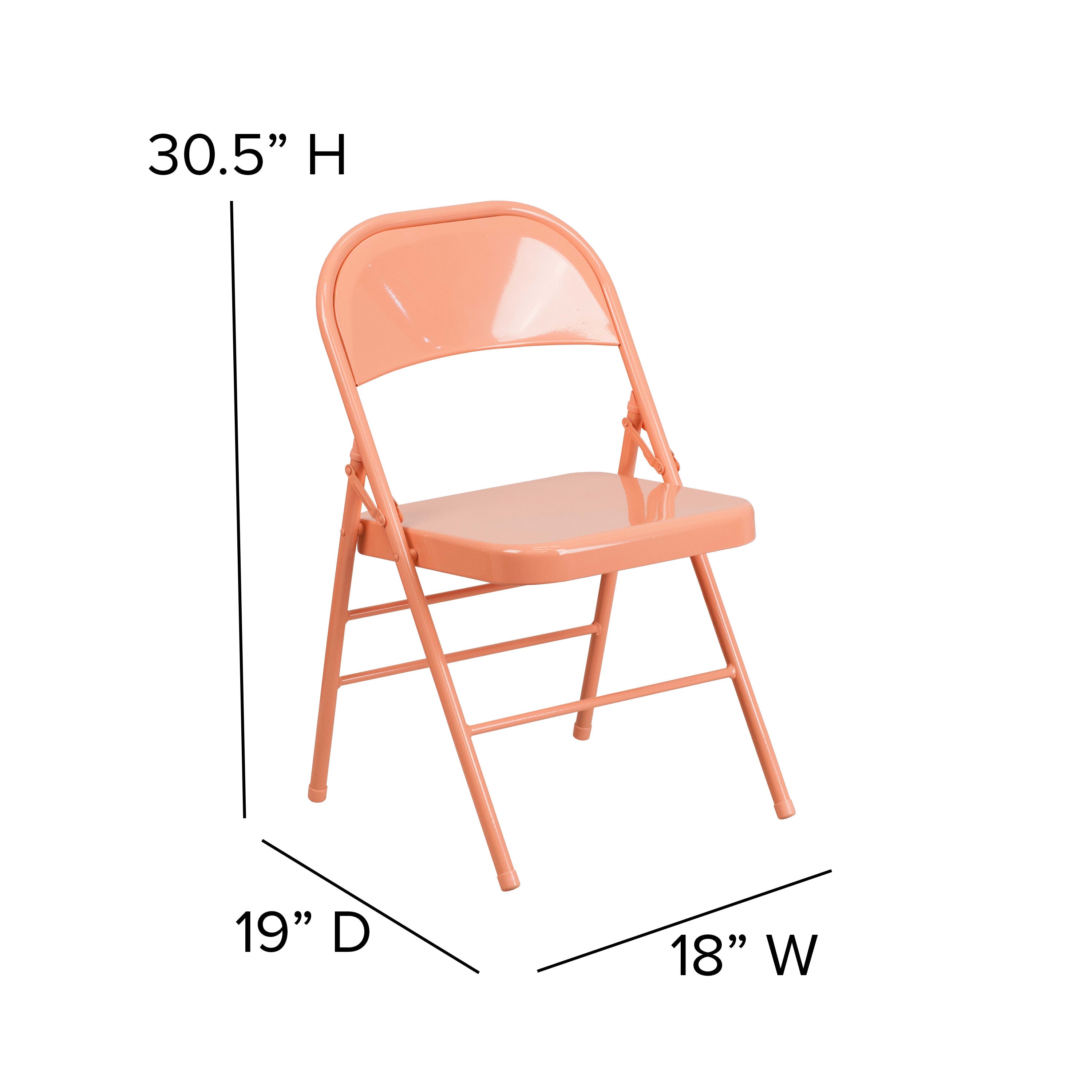 Triple-Braced Double-Hinged Metal Folding Chair