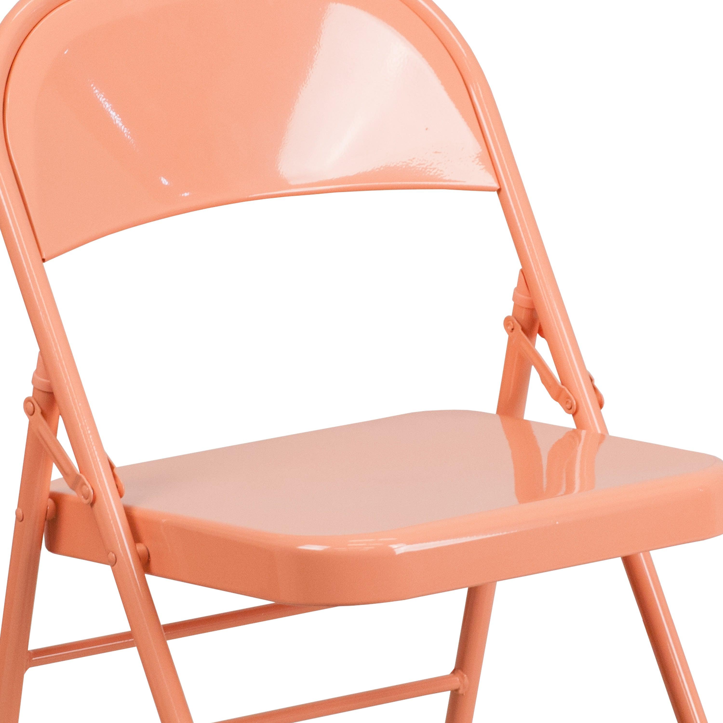 Triple-Braced Double-Hinged Metal Folding Chair