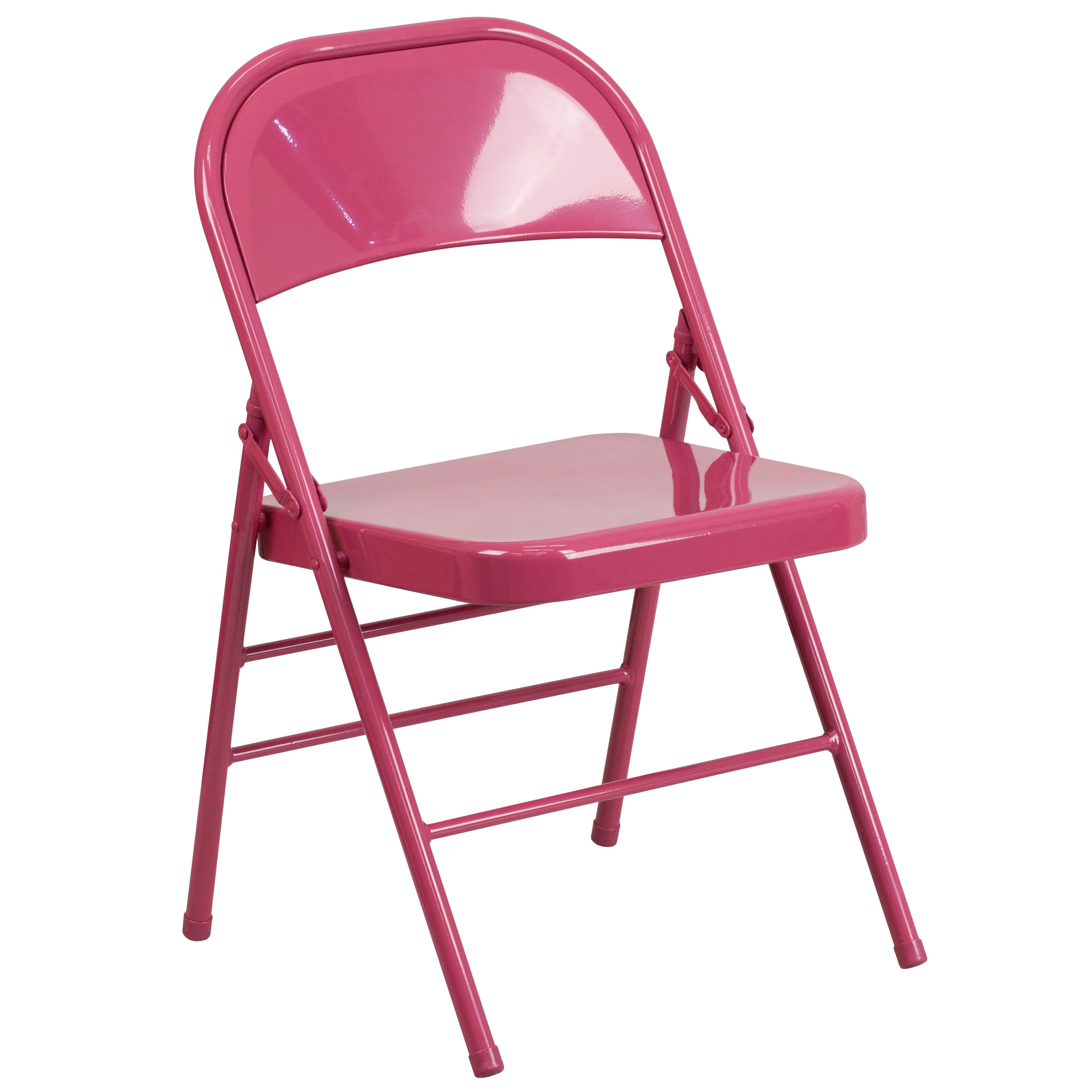 Triple-Braced Double-Hinged Metal Folding Chair