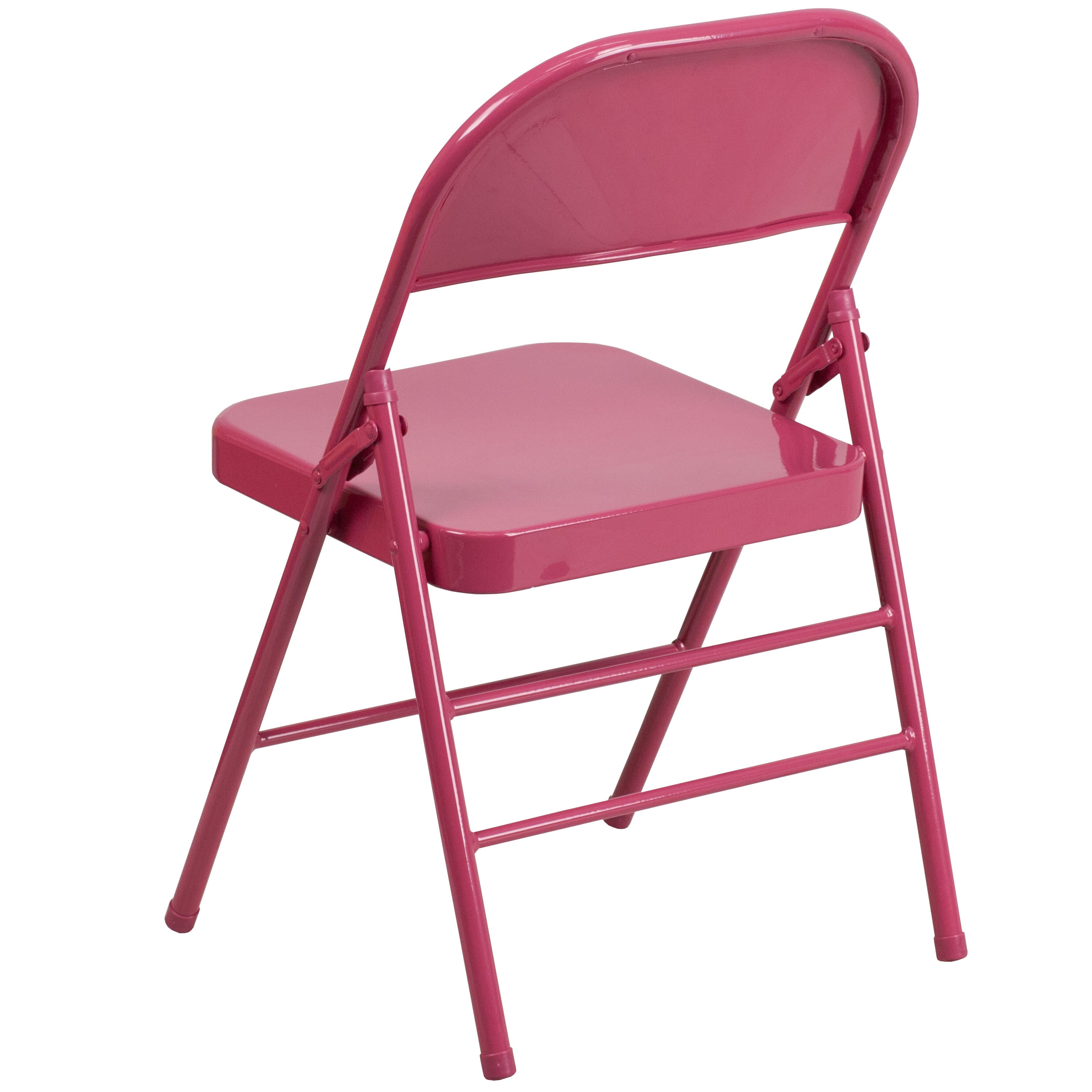 Triple-Braced Double-Hinged Metal Folding Chair
