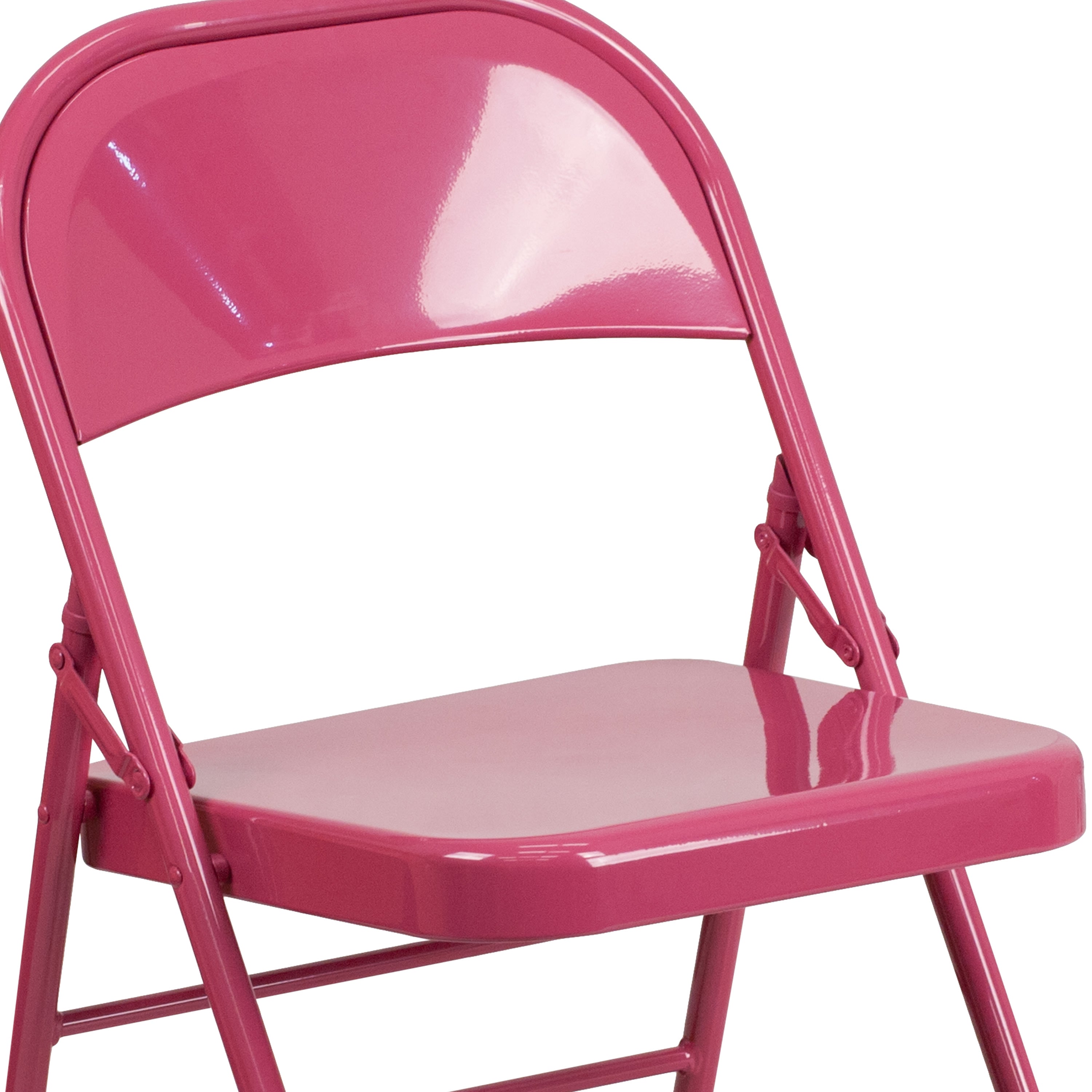Triple-Braced Double-Hinged Metal Folding Chair
