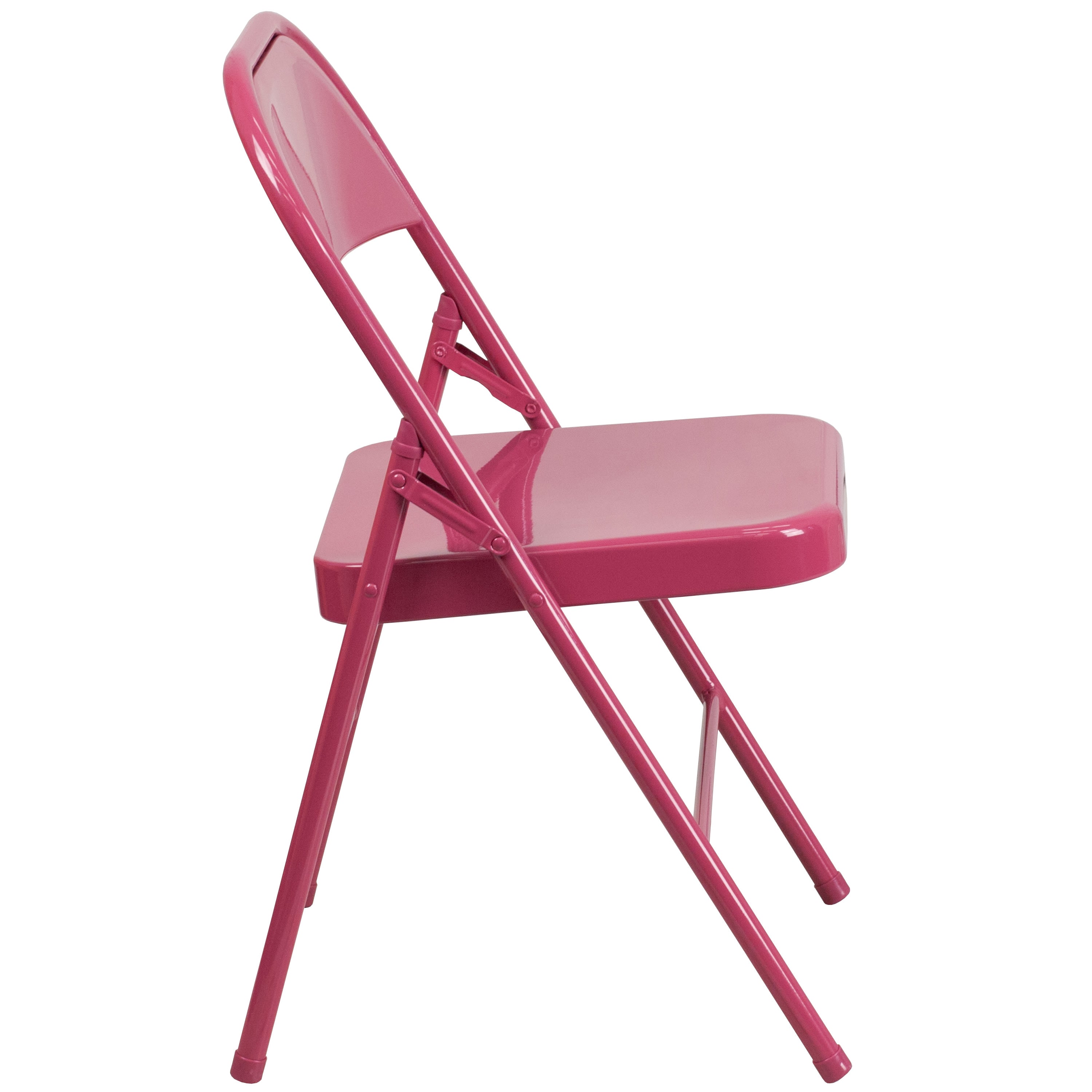 Triple-Braced Double-Hinged Metal Folding Chair