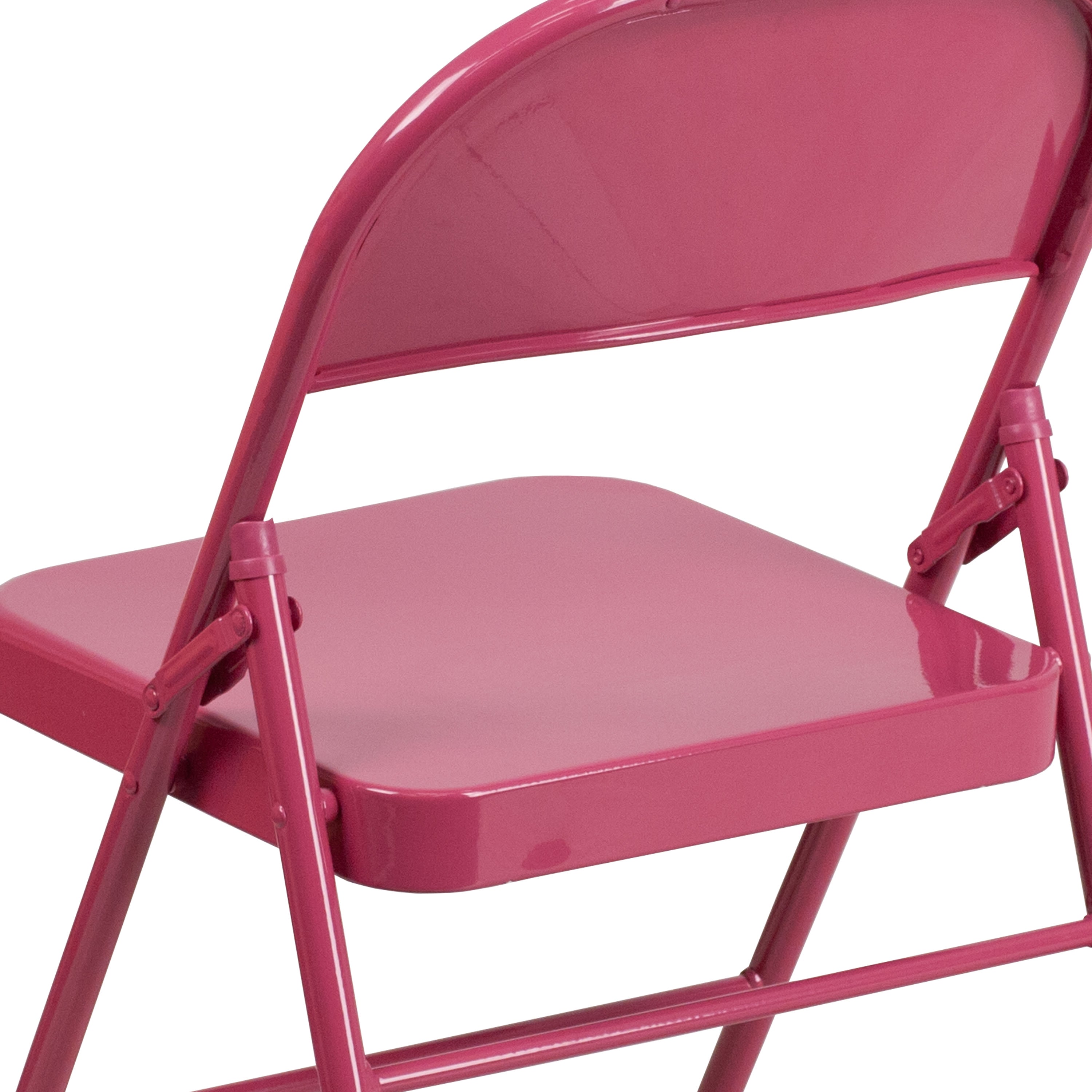 Triple-Braced Double-Hinged Metal Folding Chair