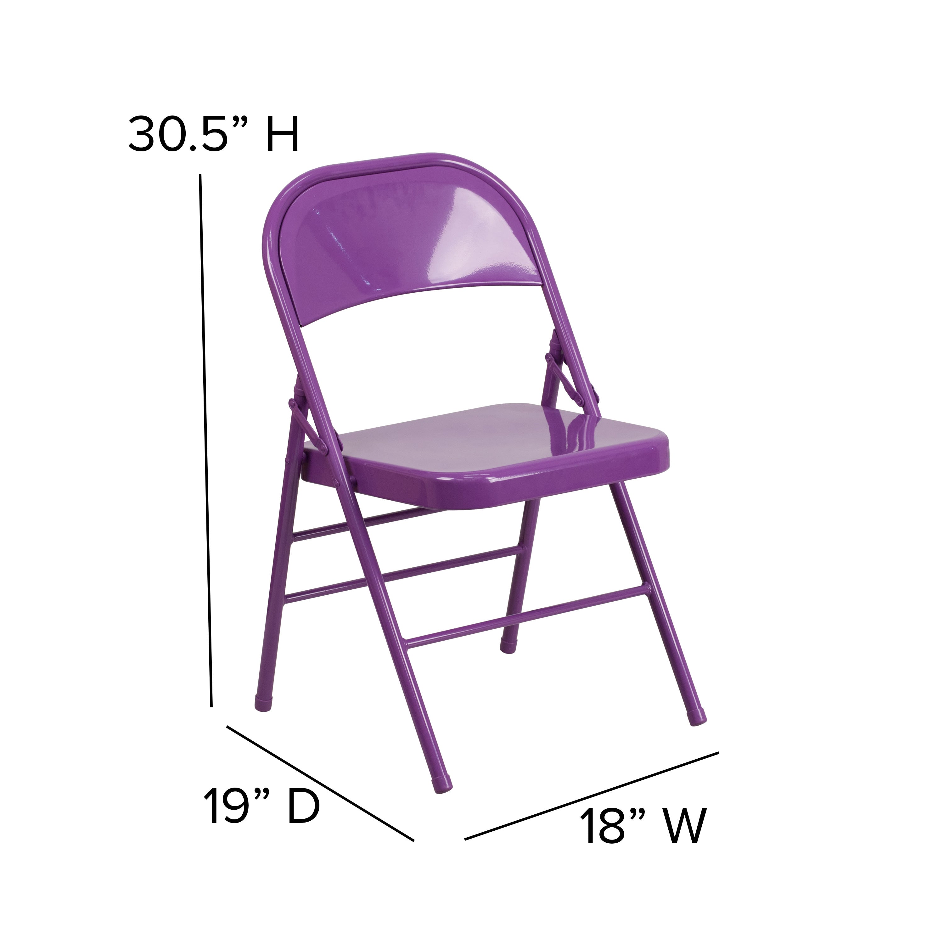 Triple-Braced Double-Hinged Metal Folding Chair