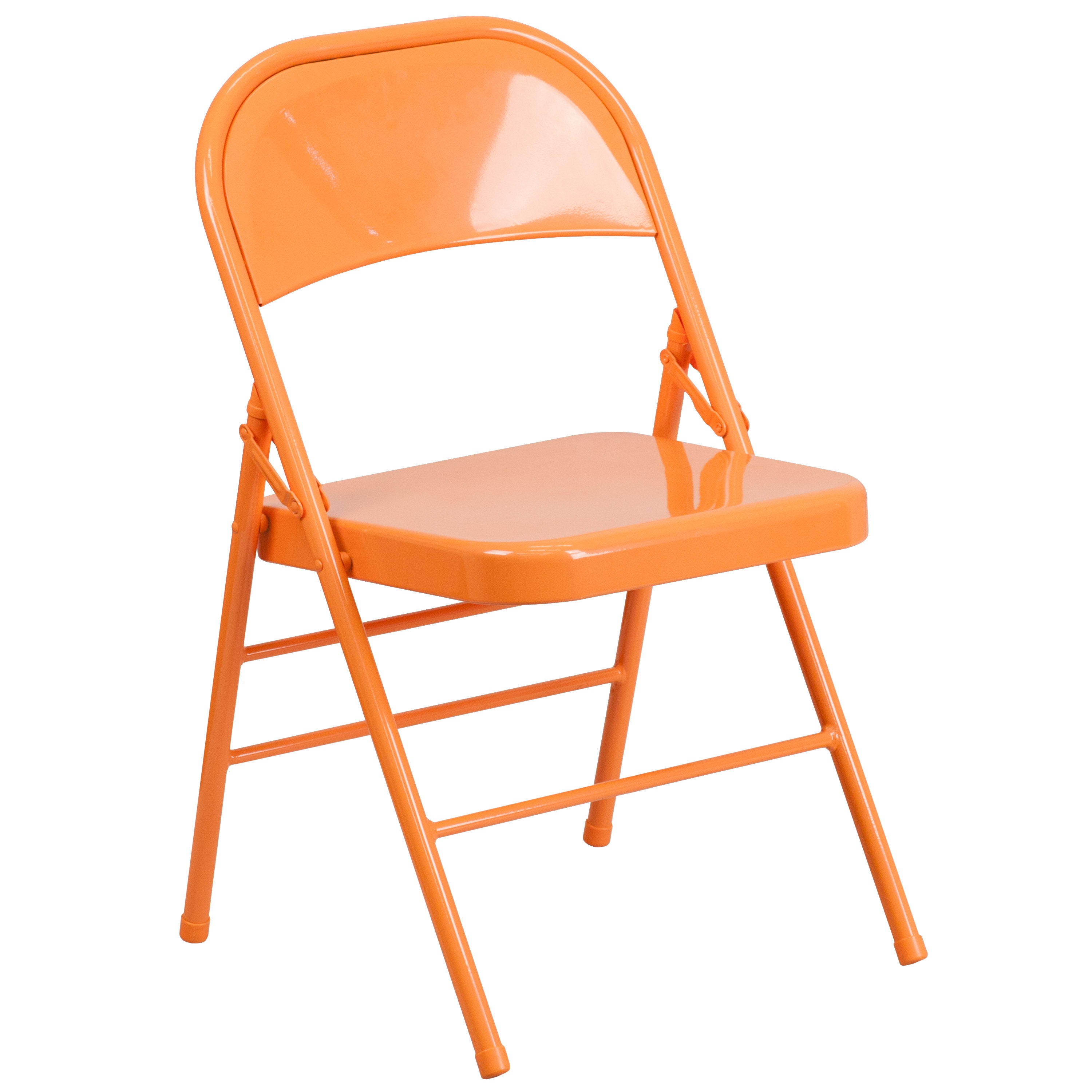 Triple-Braced Double-Hinged Metal Folding Chair