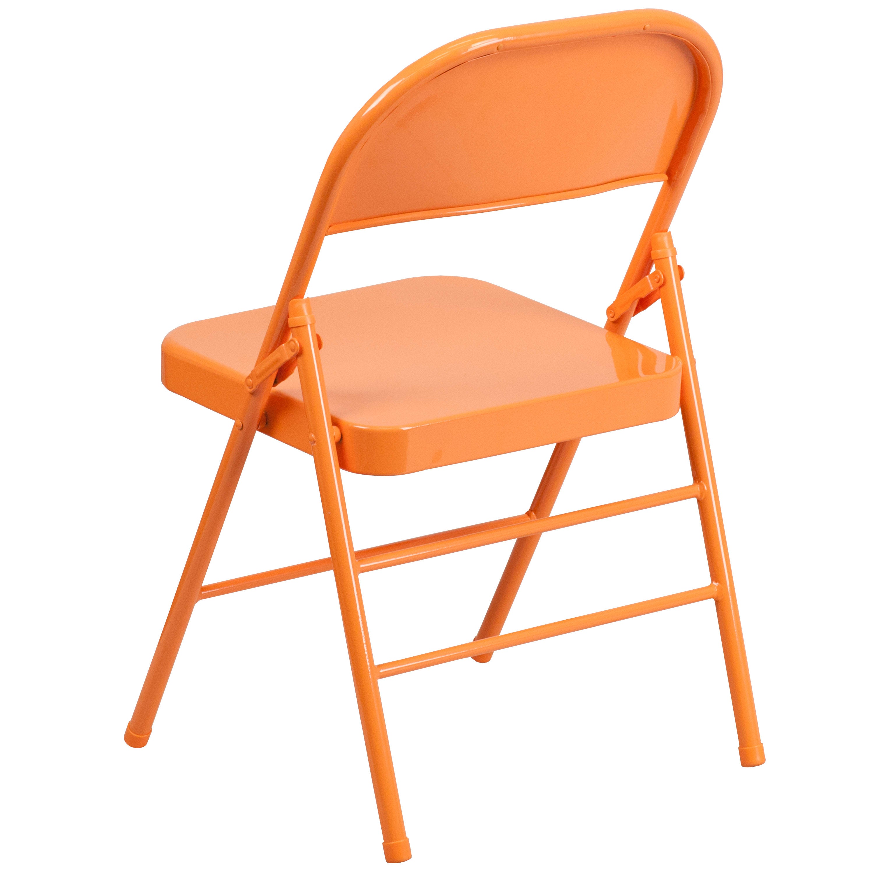 Triple-Braced Double-Hinged Metal Folding Chair