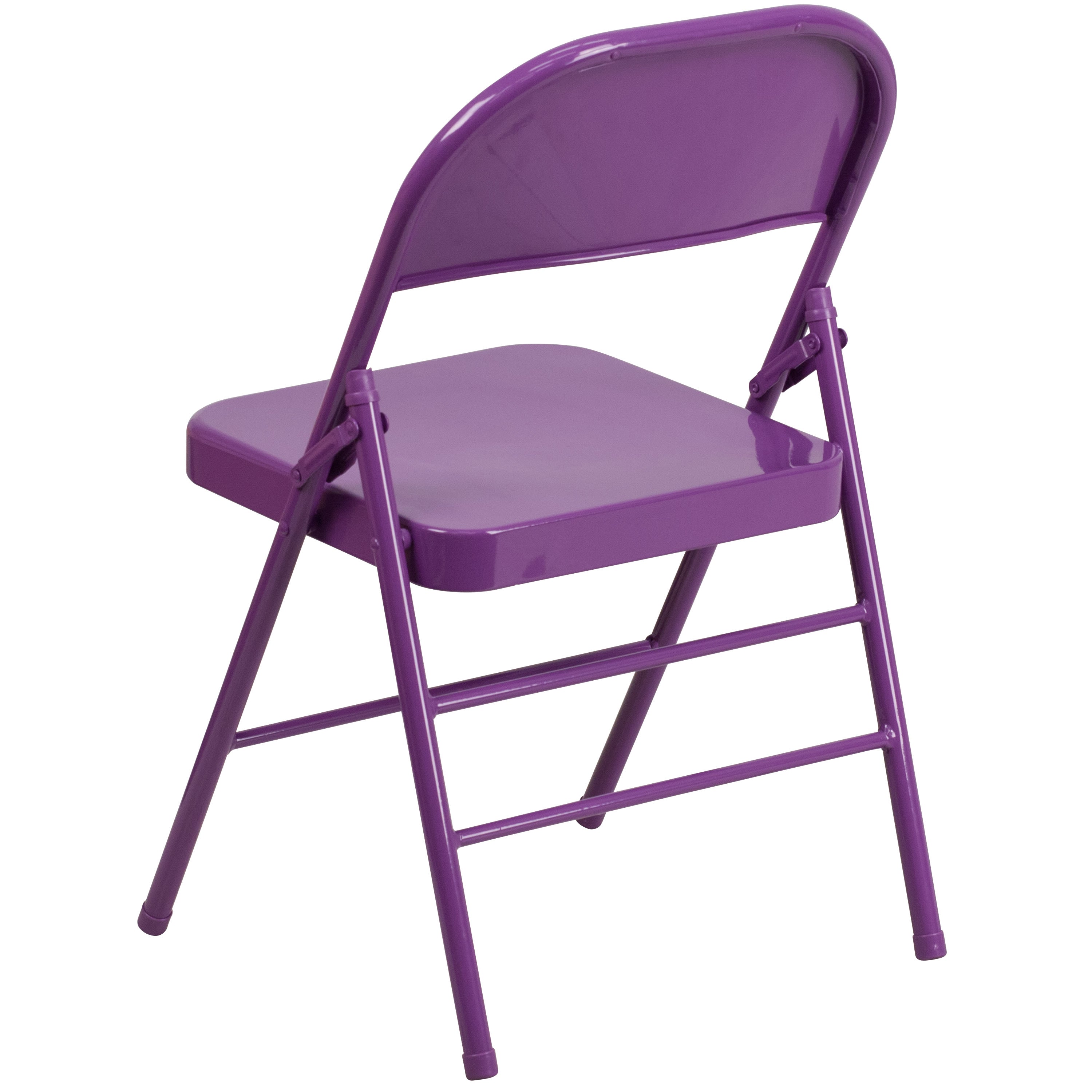 Triple-Braced Double-Hinged Metal Folding Chair