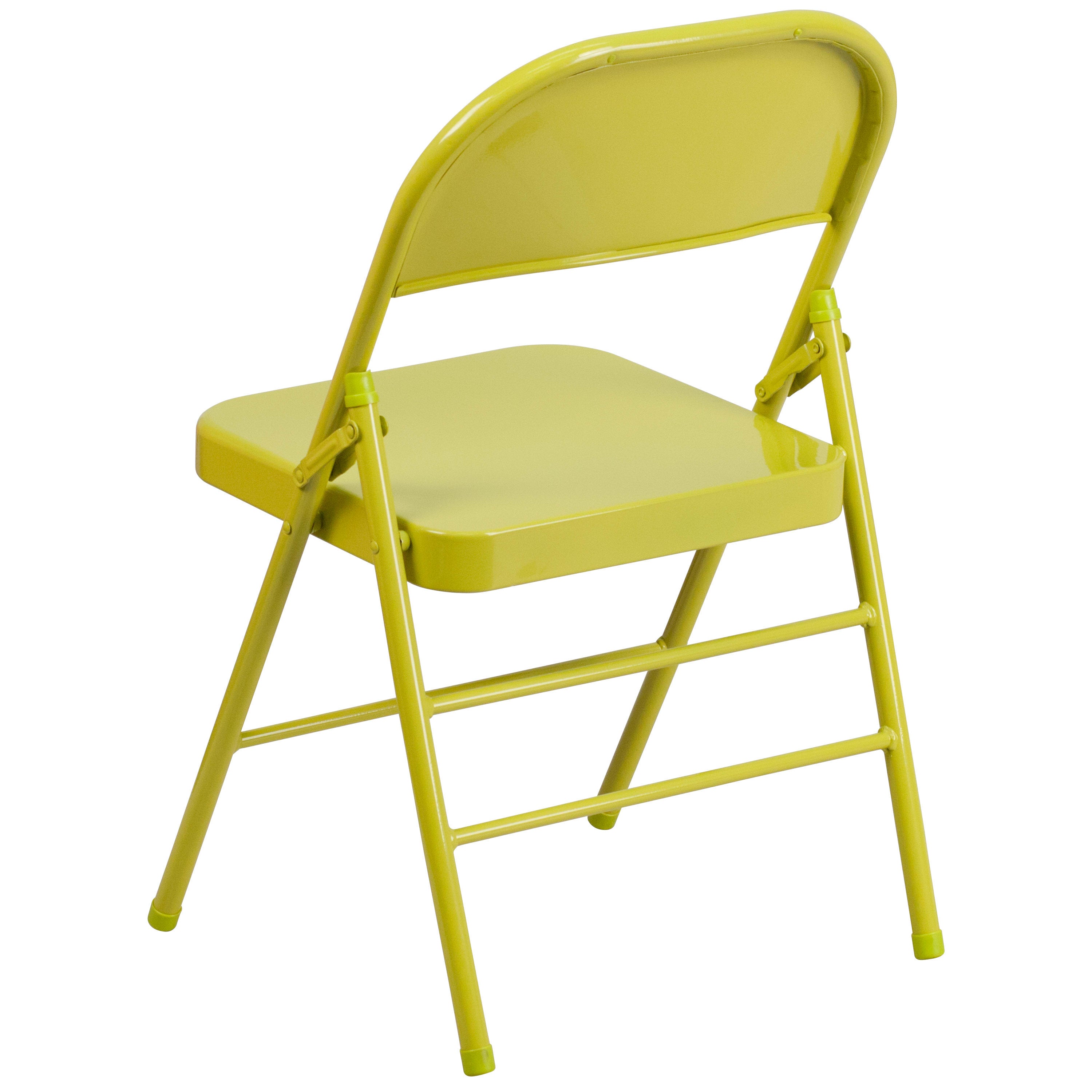 Triple-Braced Double-Hinged Metal Folding Chair