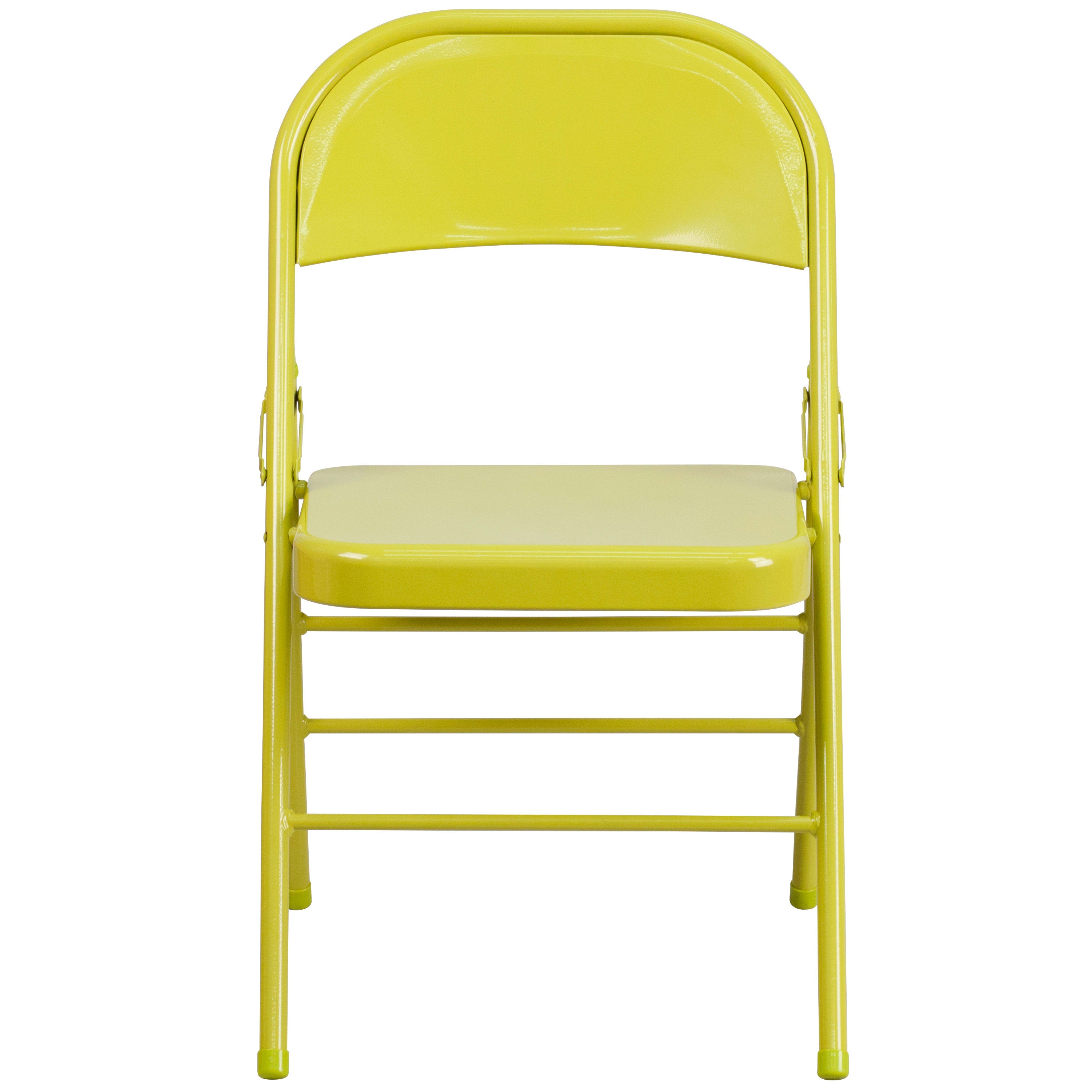 Triple-Braced Double-Hinged Metal Folding Chair