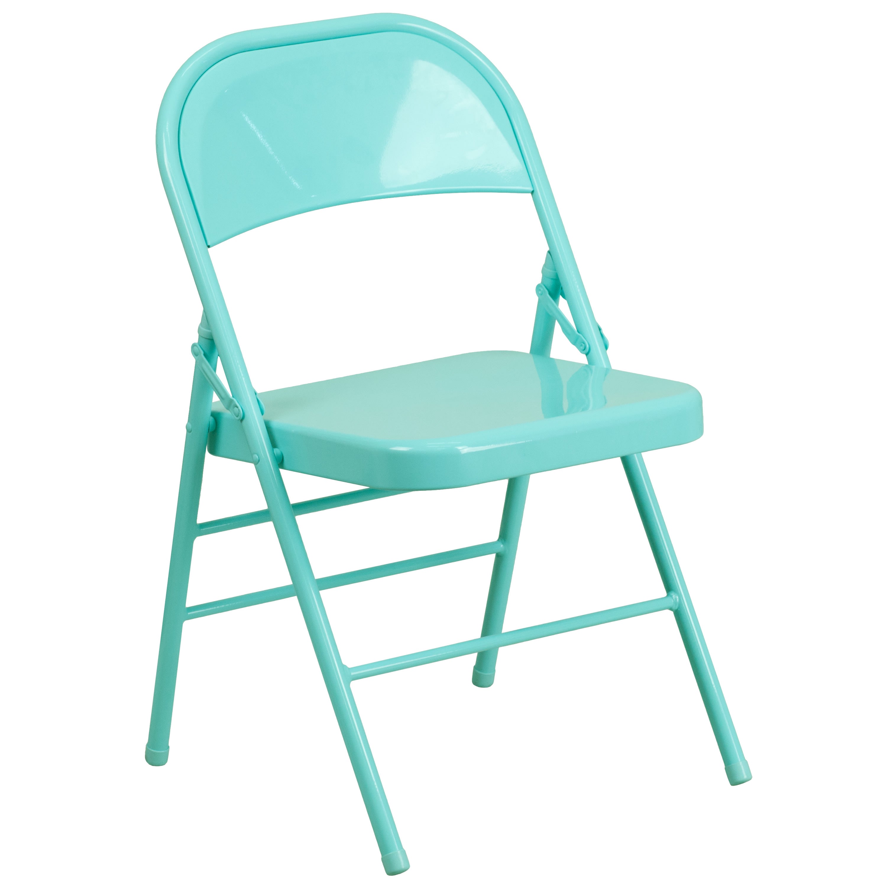 Triple-Braced Double-Hinged Metal Folding Chair