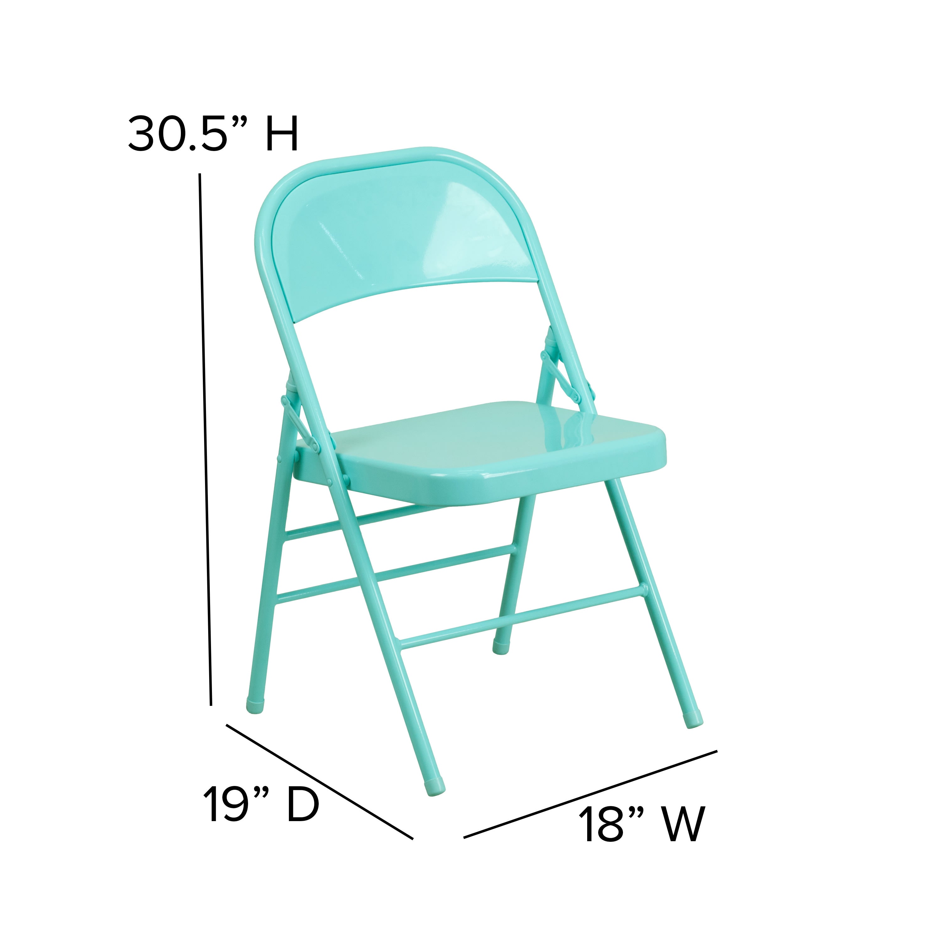 Triple-Braced Double-Hinged Metal Folding Chair