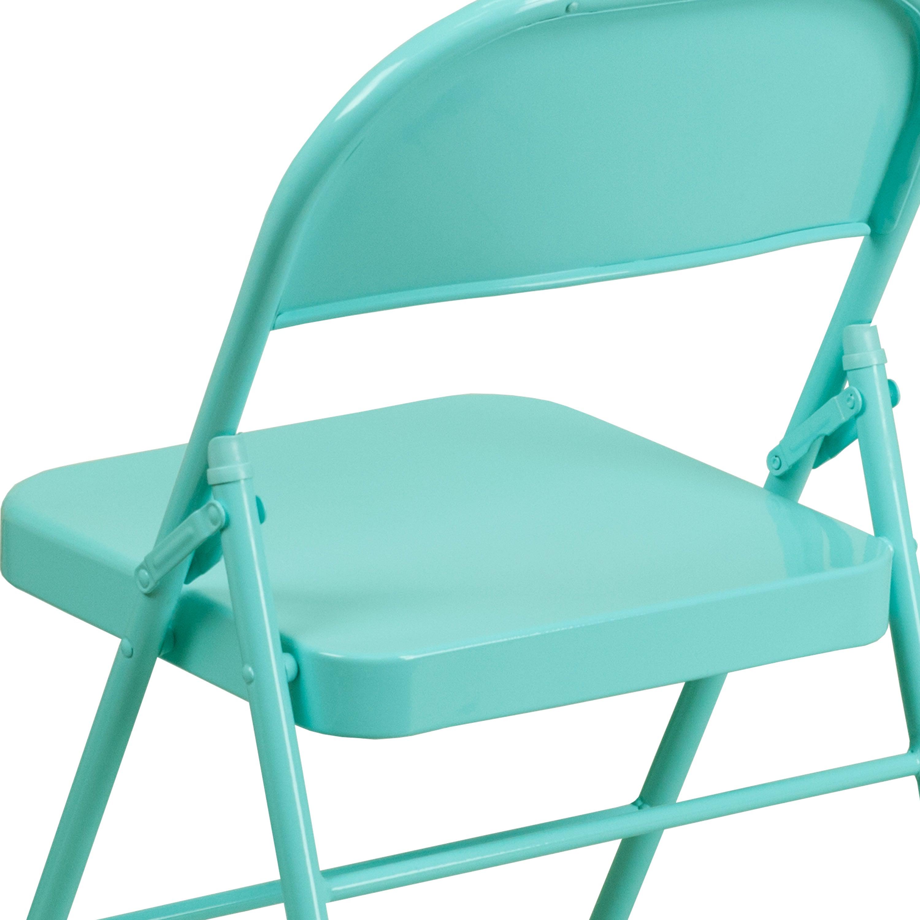 Triple-Braced Double-Hinged Metal Folding Chair