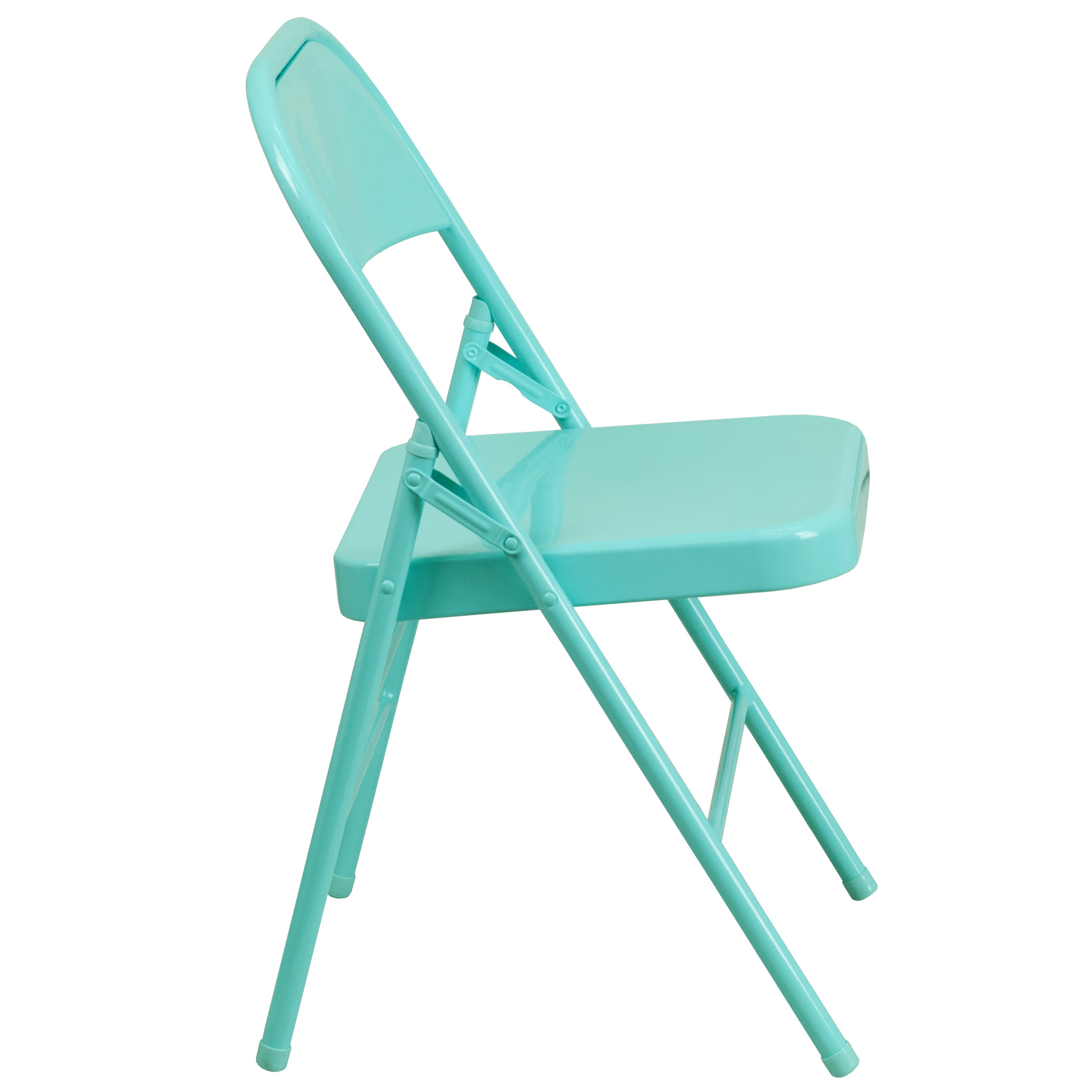 Triple-Braced Double-Hinged Metal Folding Chair