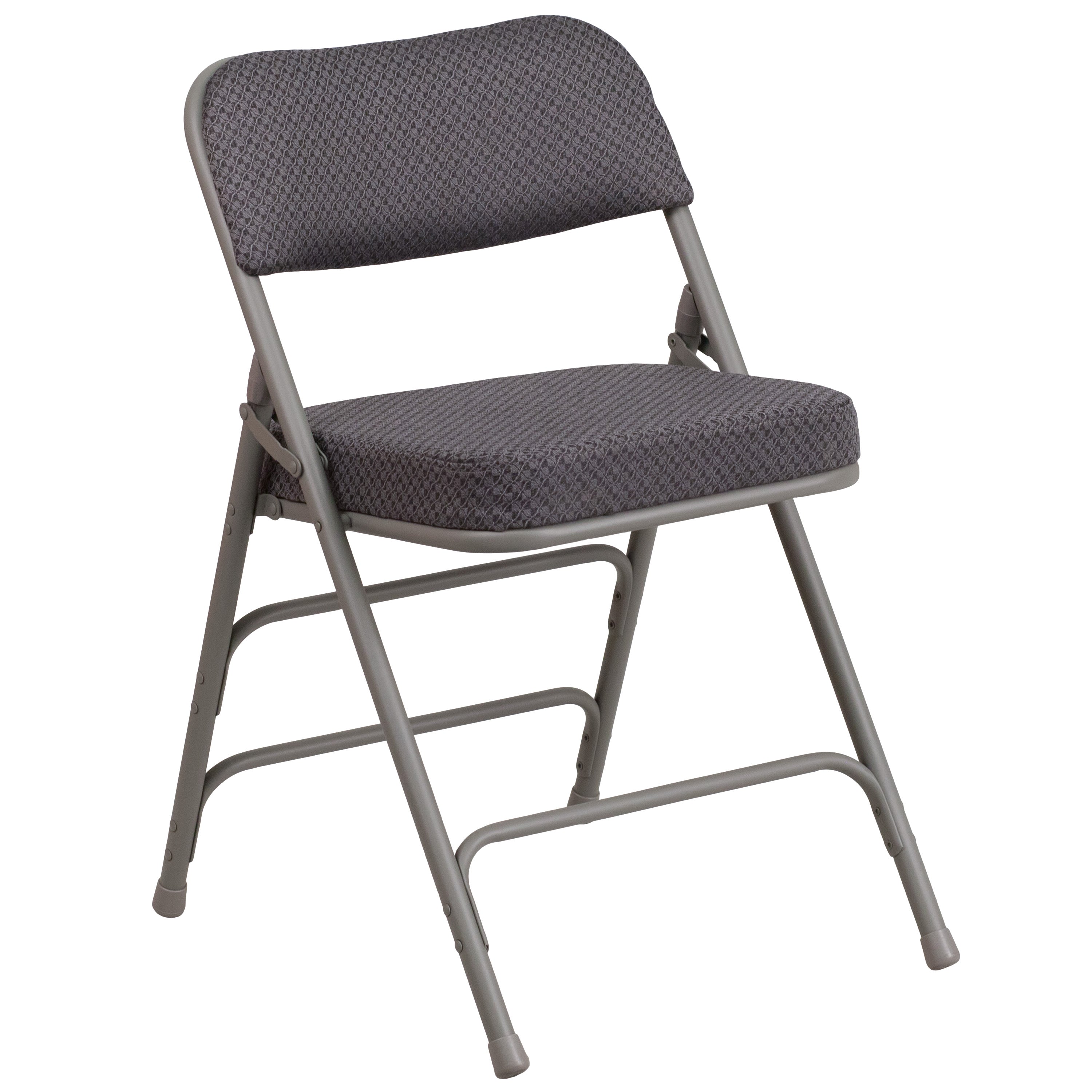 18-Inch Curved Upholstered Metal Folding Chair