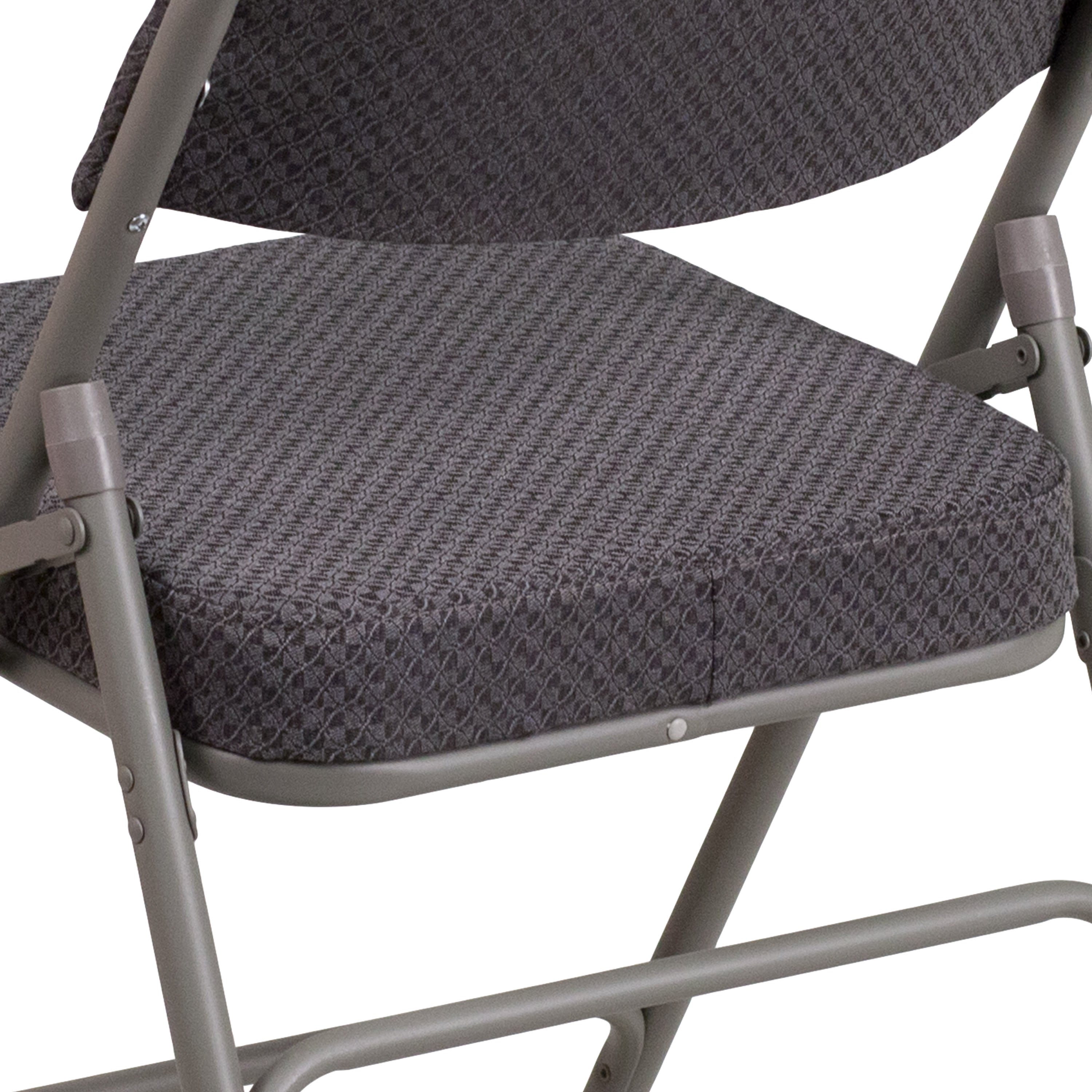 18-Inch Curved Upholstered Metal Folding Chair