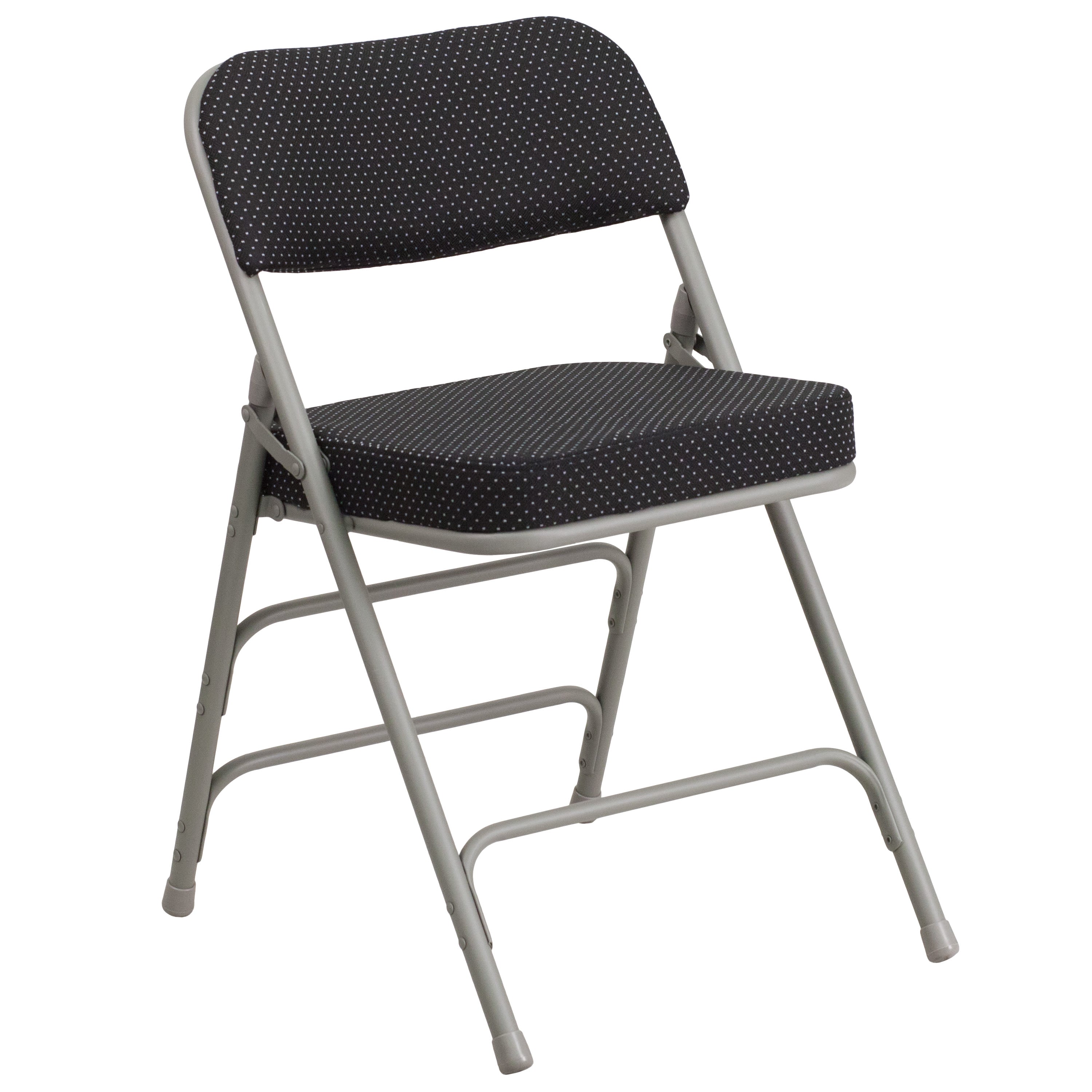 18-Inch Curved Upholstered Metal Folding Chair