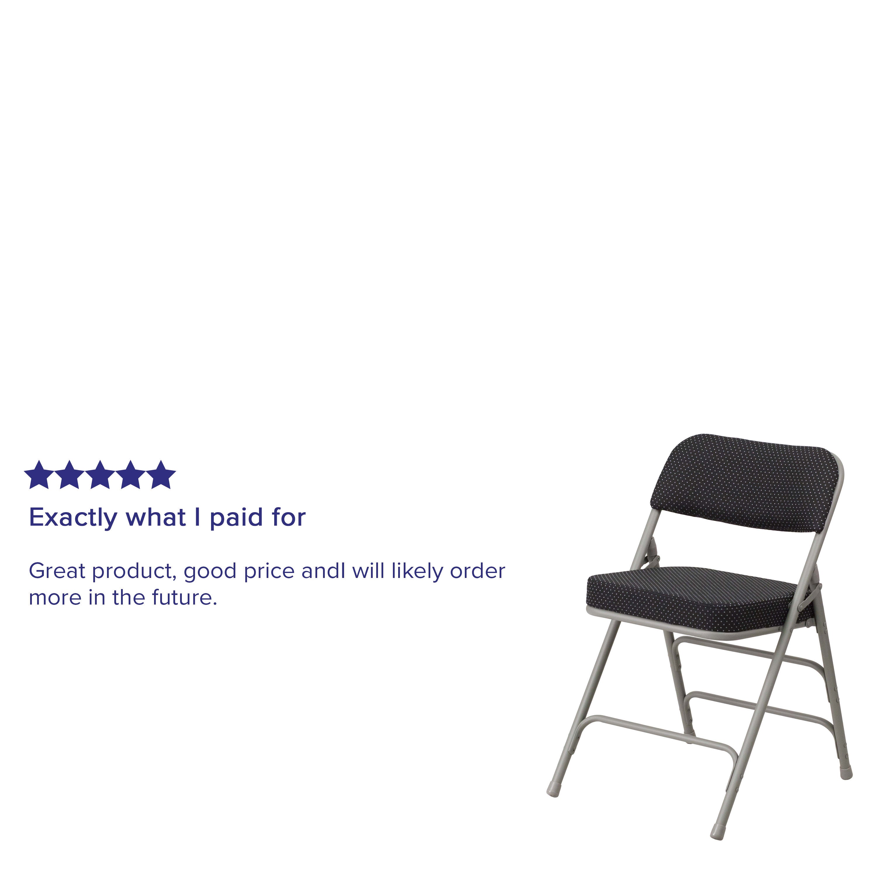 18-Inch Curved Upholstered Metal Folding Chair