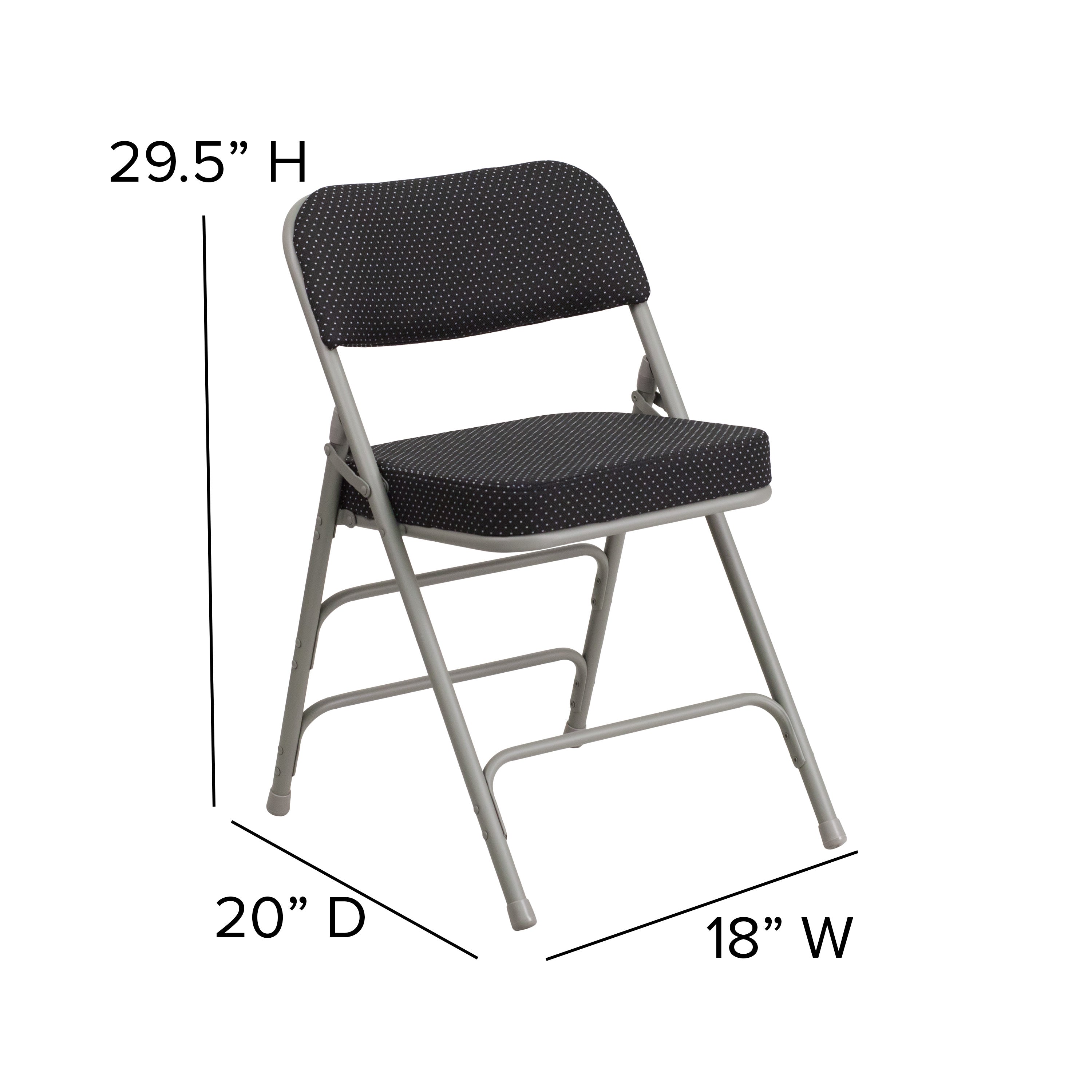 18-Inch Curved Upholstered Metal Folding Chair