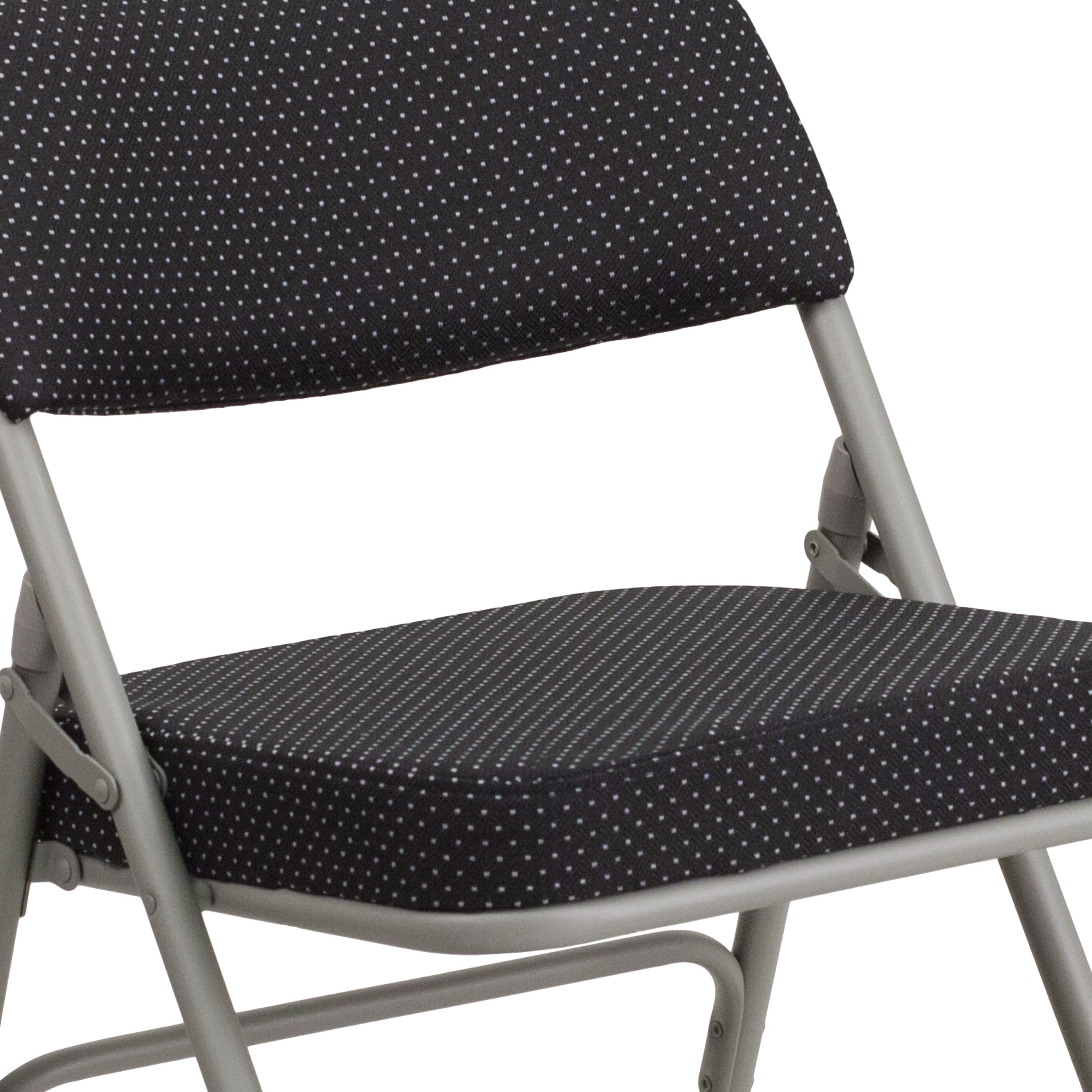 18-Inch Curved Upholstered Metal Folding Chair