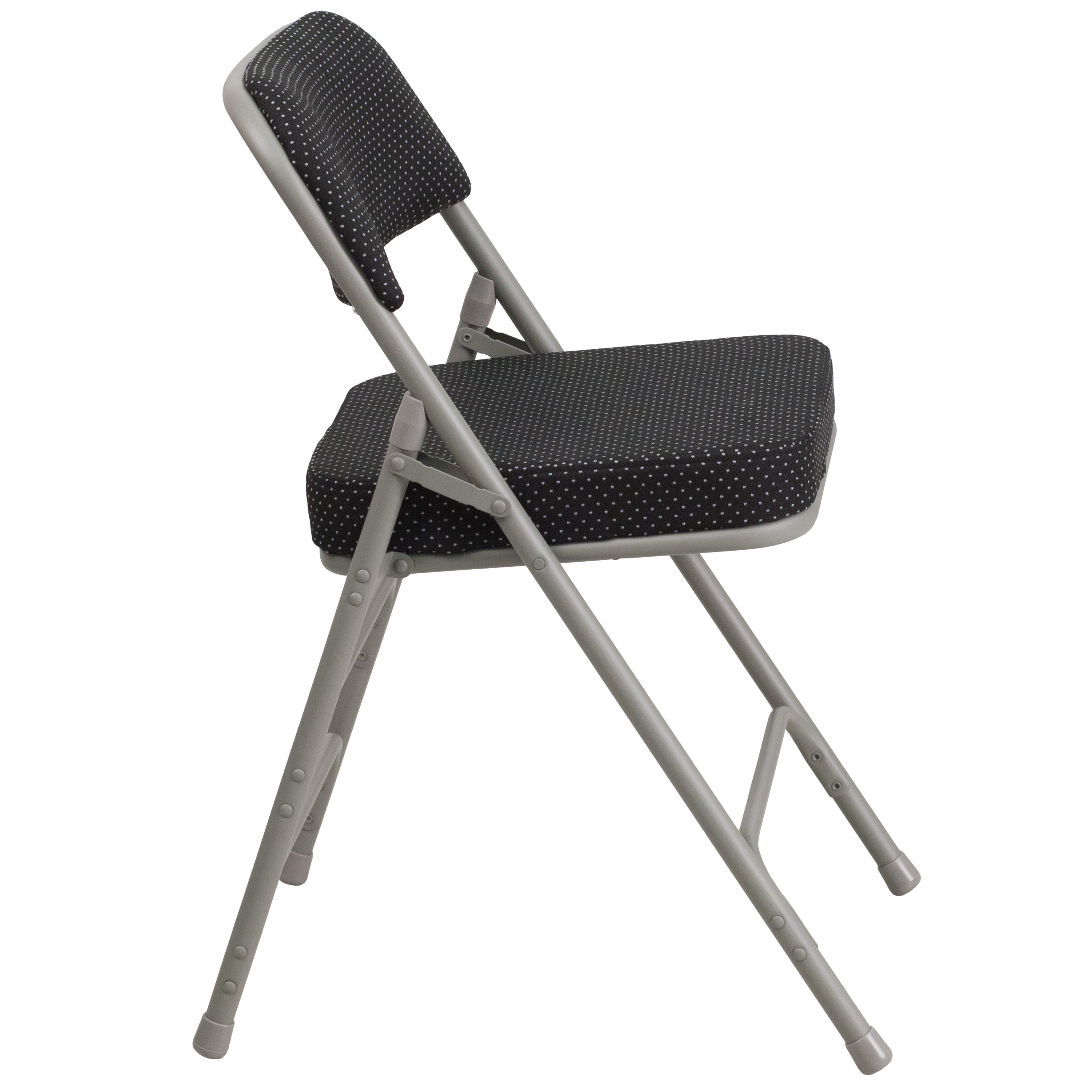 18-Inch Curved Upholstered Metal Folding Chair