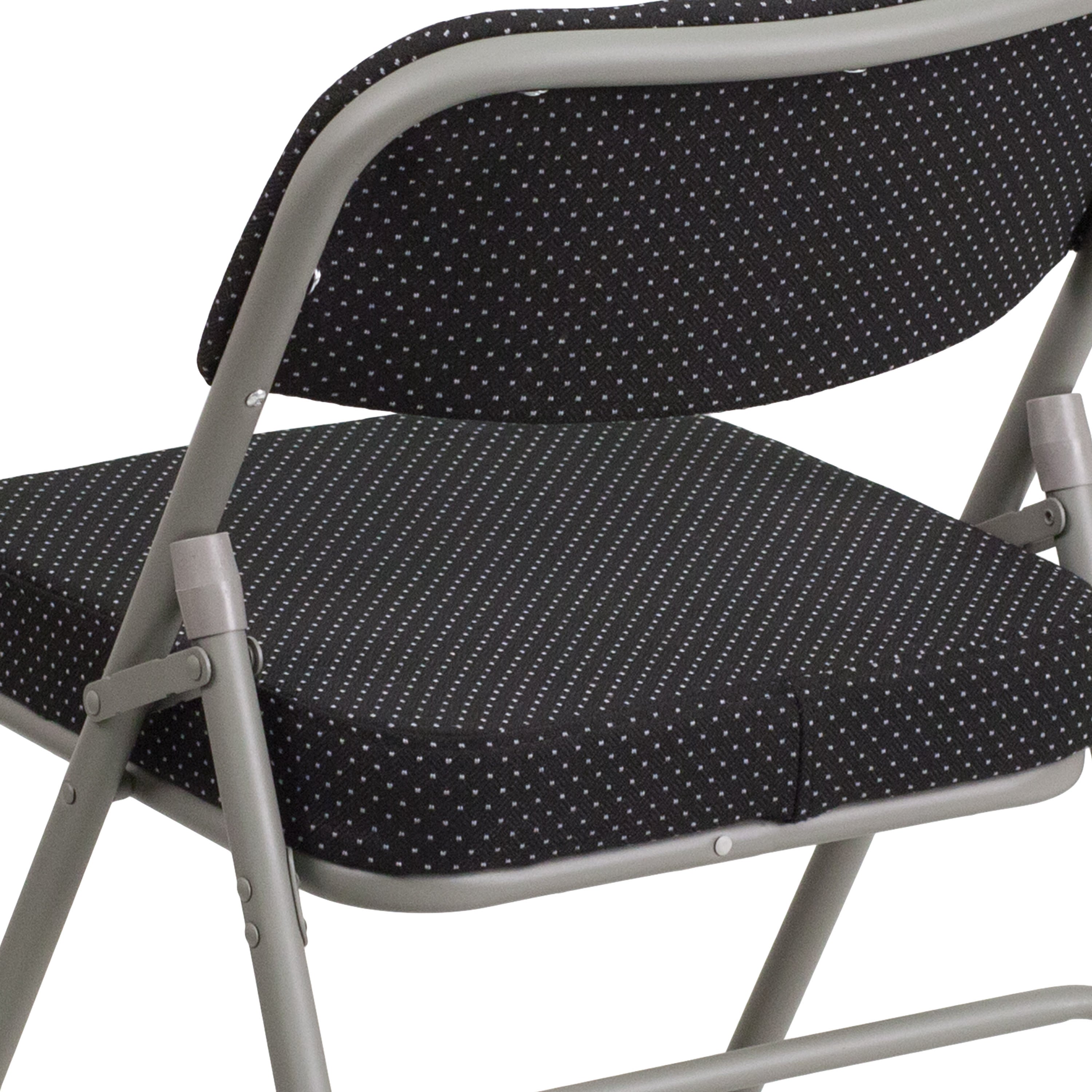 18-Inch Curved Upholstered Metal Folding Chair