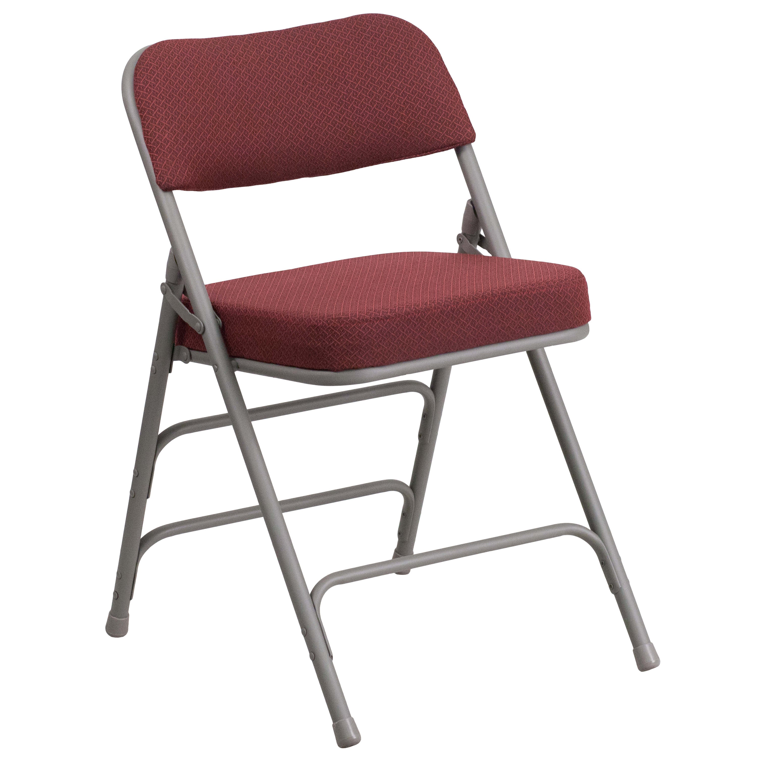 18-Inch Curved Upholstered Metal Folding Chair