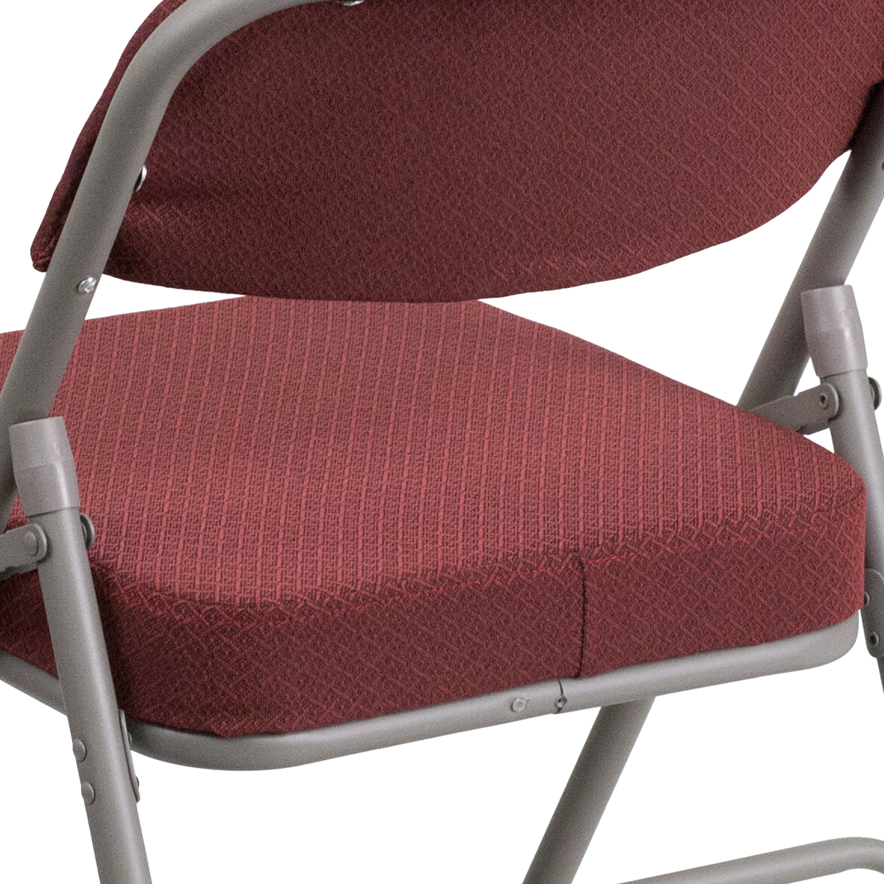 18-Inch Curved Upholstered Metal Folding Chair