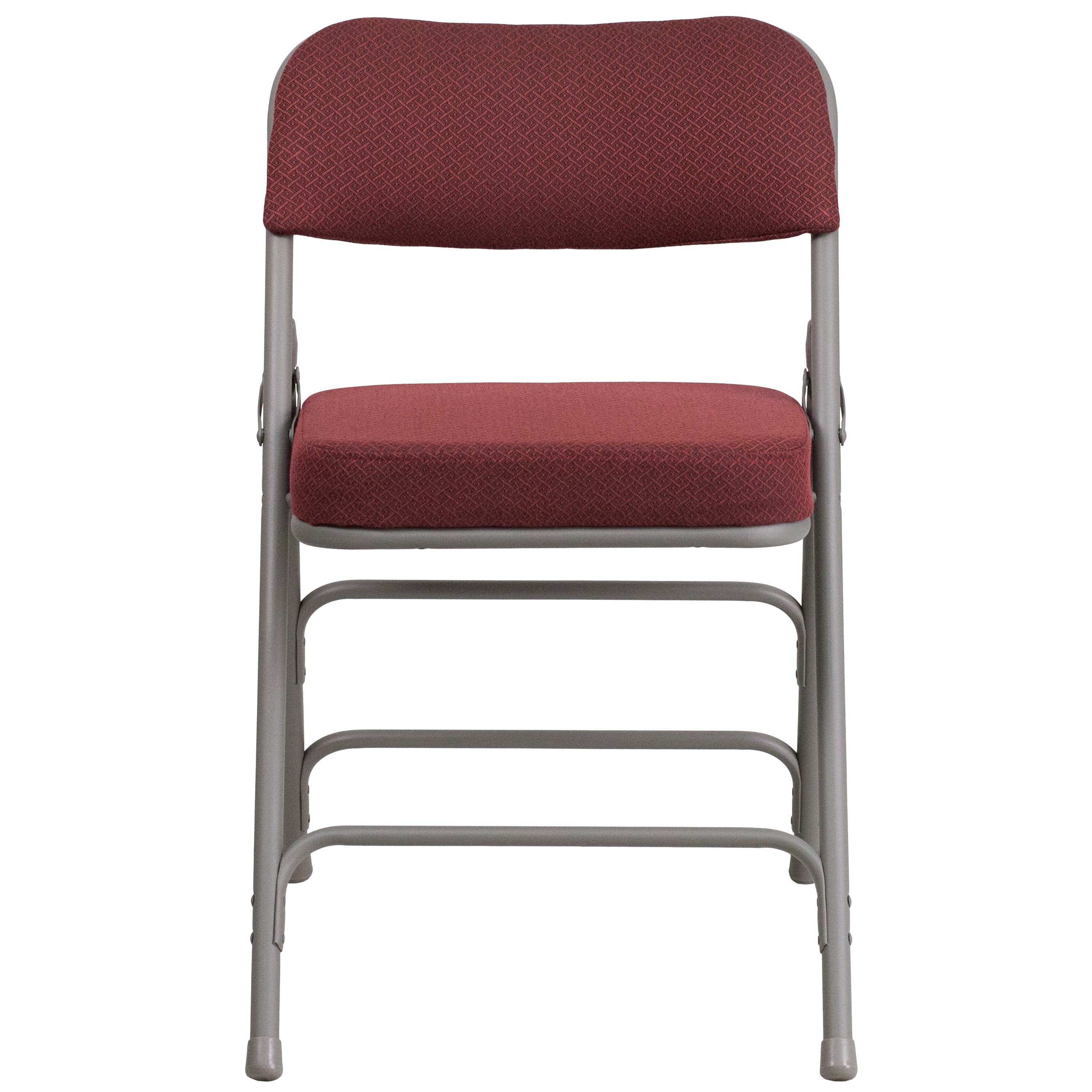 18-Inch Curved Upholstered Metal Folding Chair