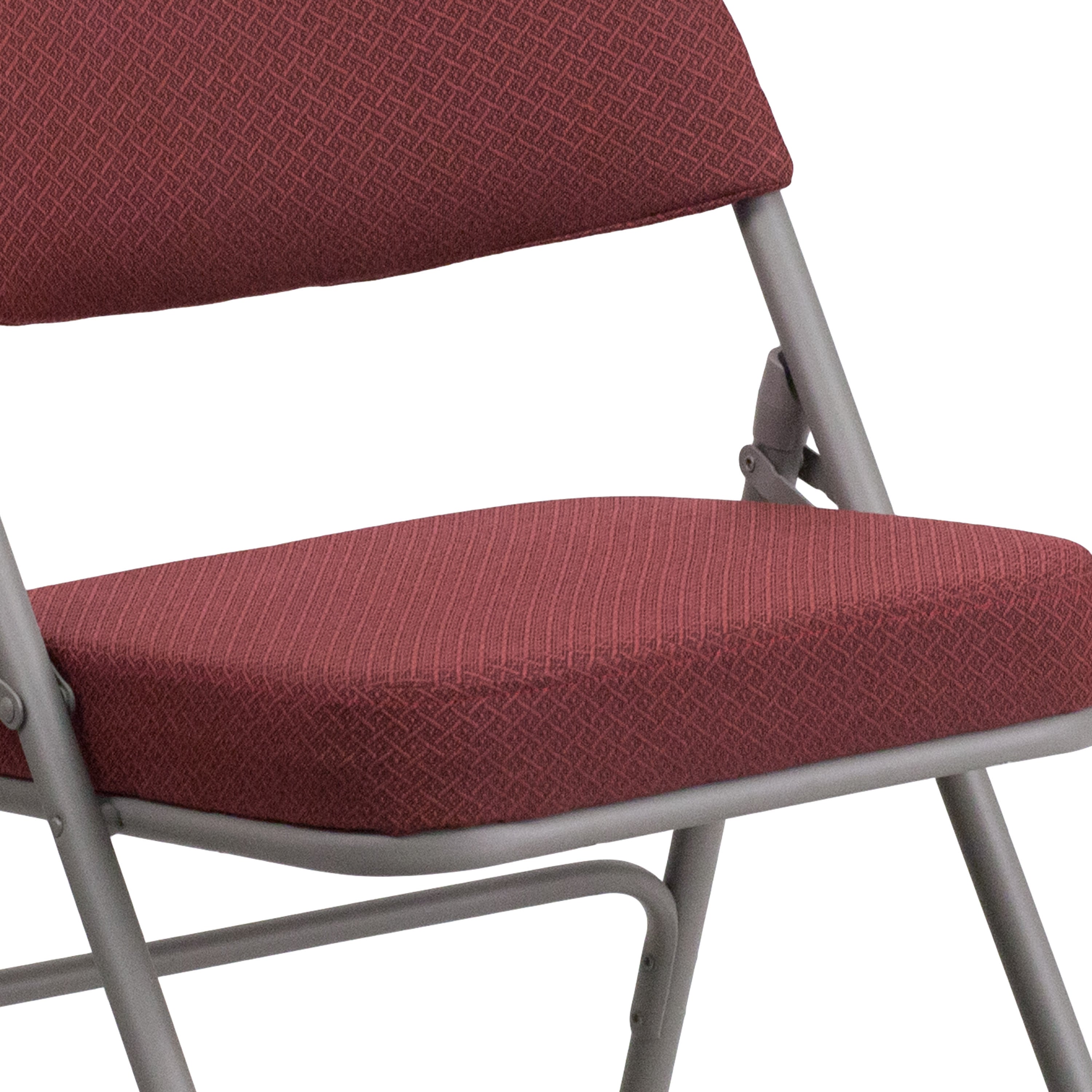 18-Inch Curved Upholstered Metal Folding Chair