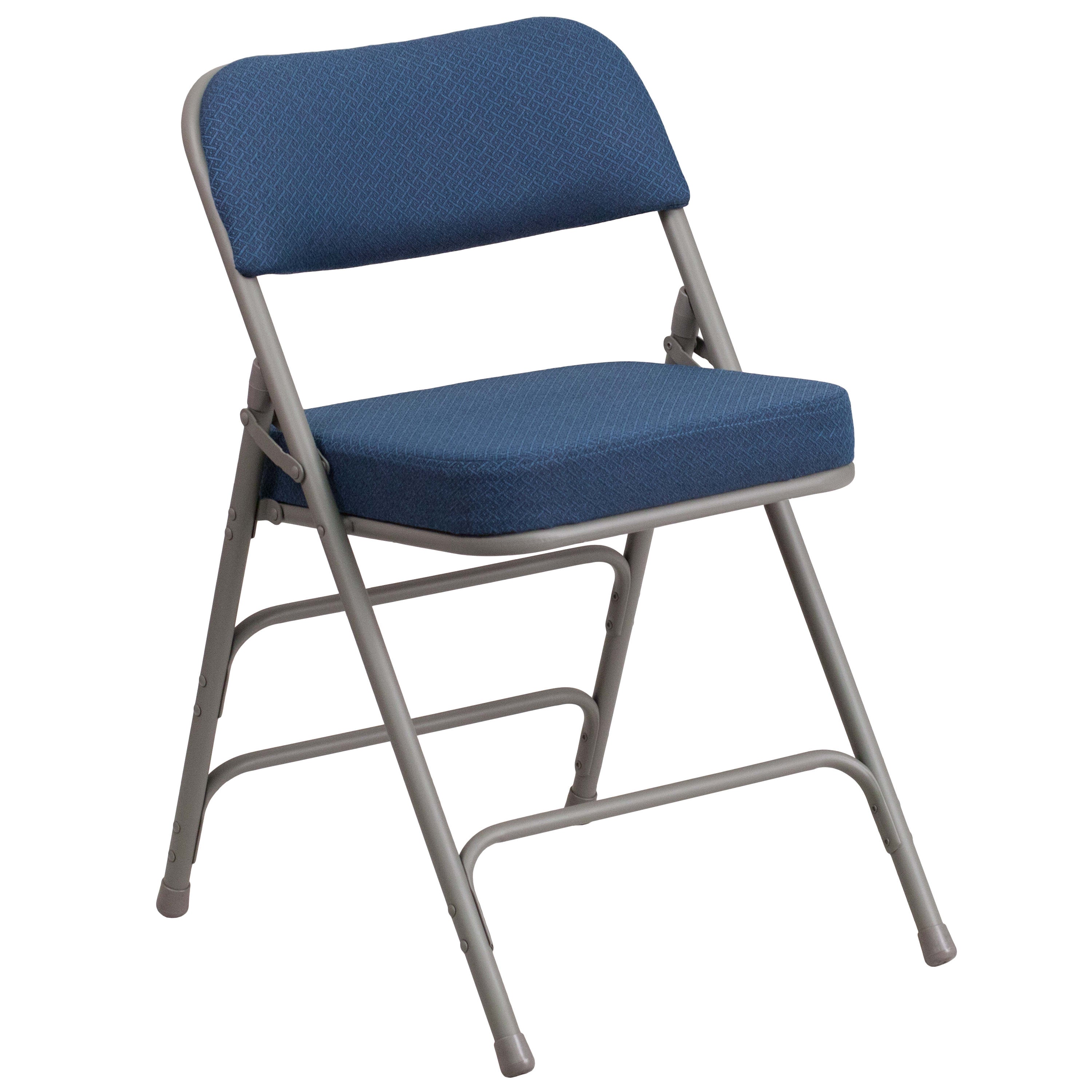 18-Inch Curved Upholstered Metal Folding Chair